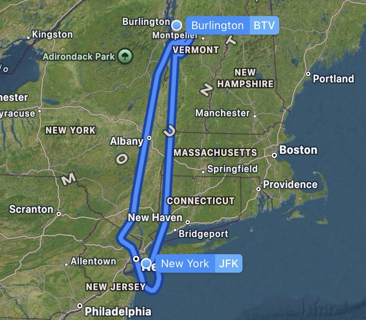 Flighty Map JFK to JFK Flighty Map JFK to JFK