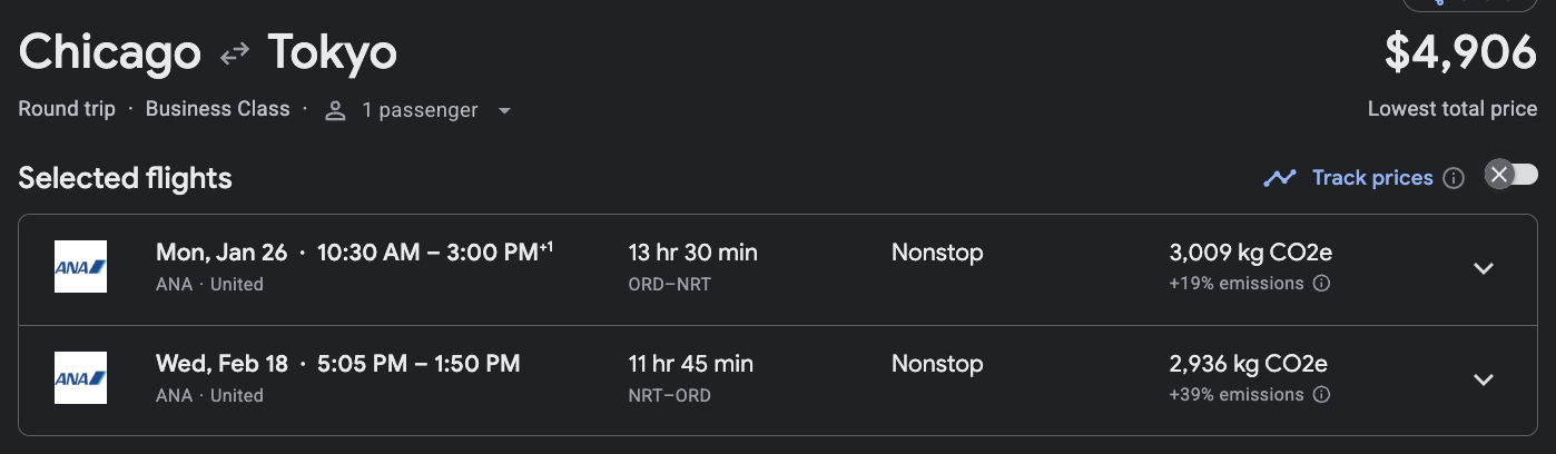 Google Flights ANA business class round trip Google Flights ANA business class round trip