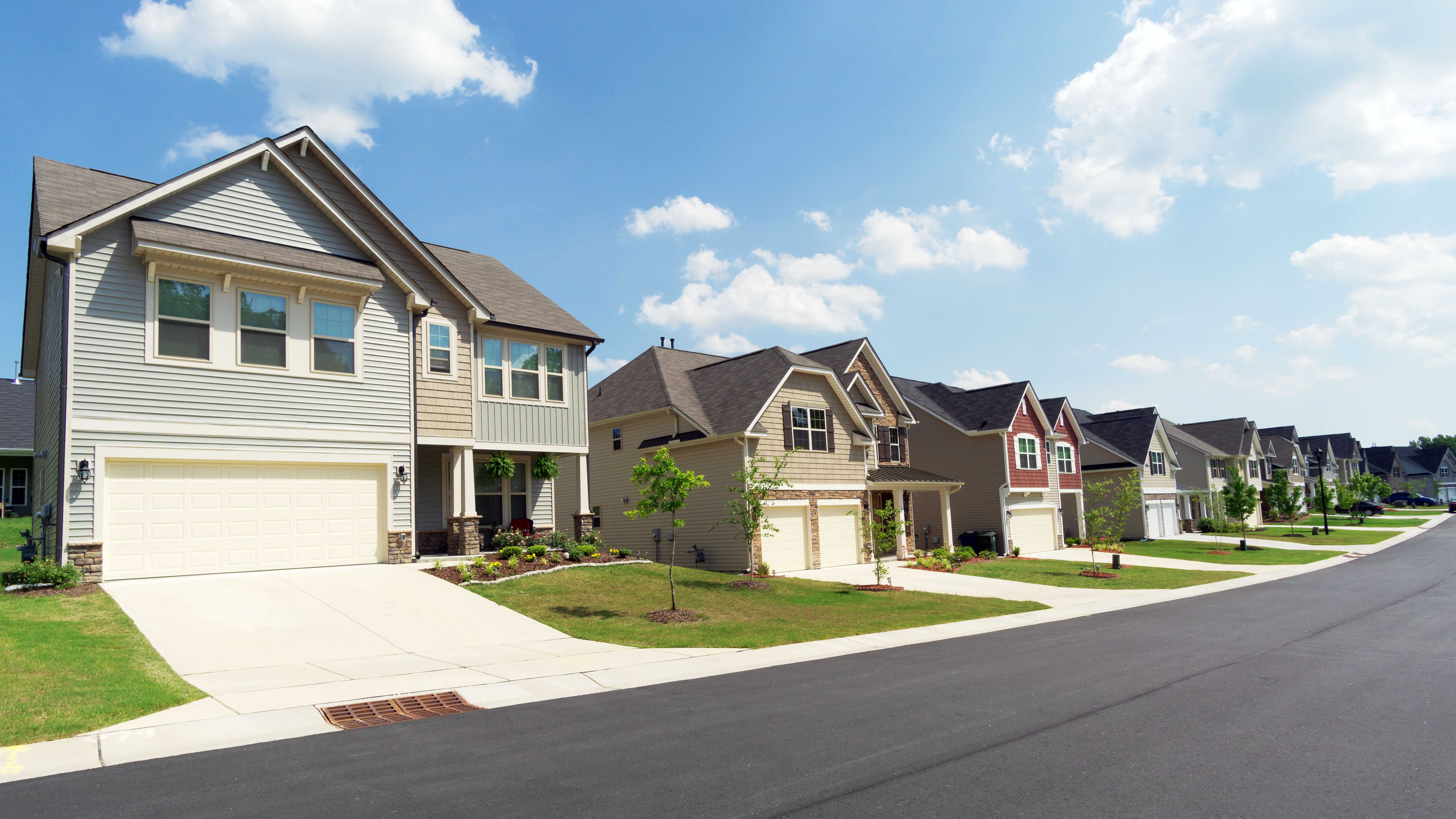 Street of suburban homes Street of suburban homes