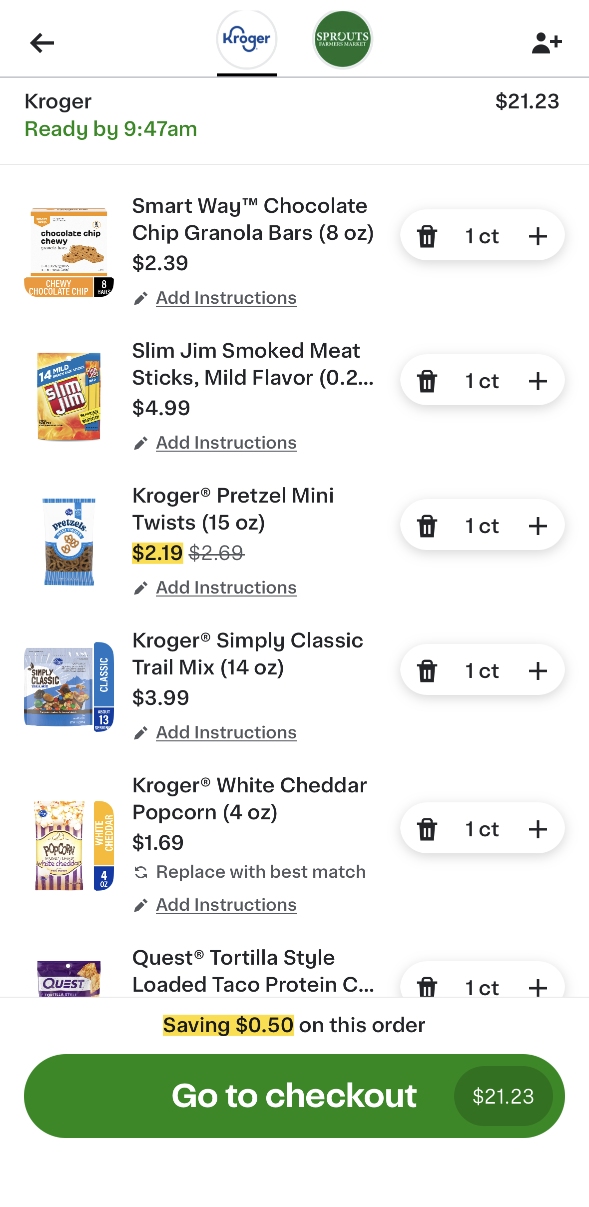 Instacart DoorDash snacks Instacart DoorDash snacks