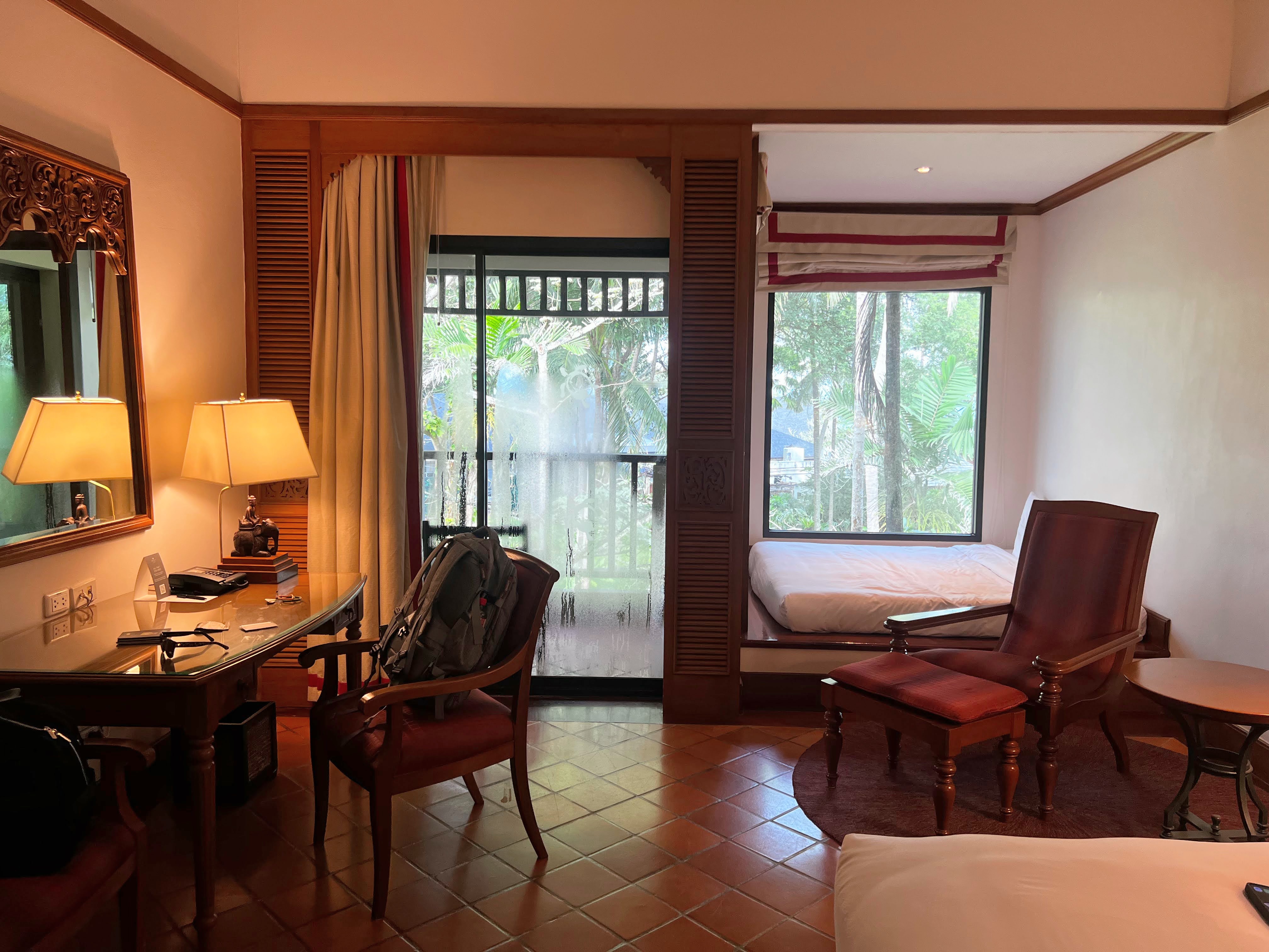 JW Marriott Phuket guest room balcony and sitting area