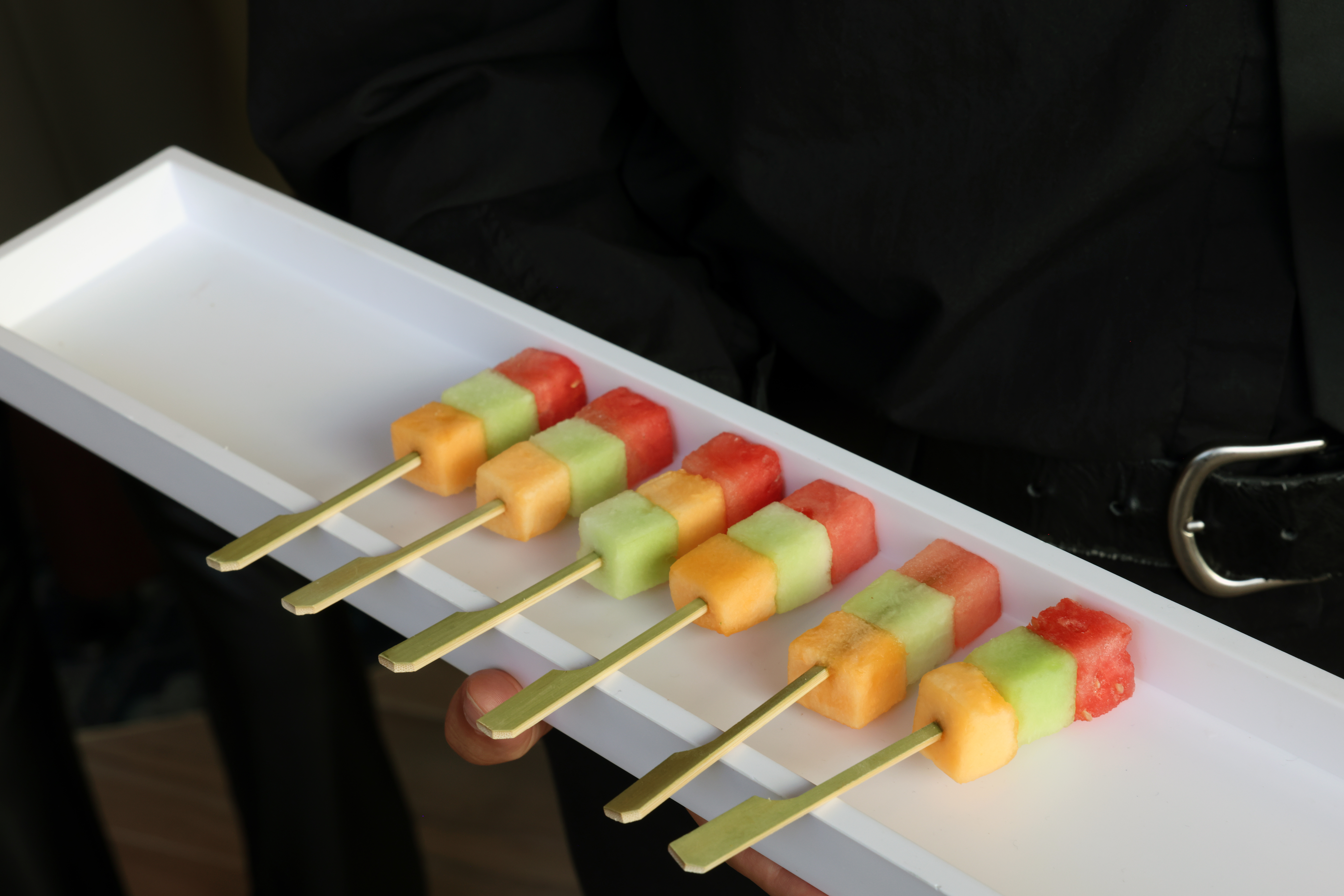 JetBlue JFK lounge BlueHouse fruit kebabs