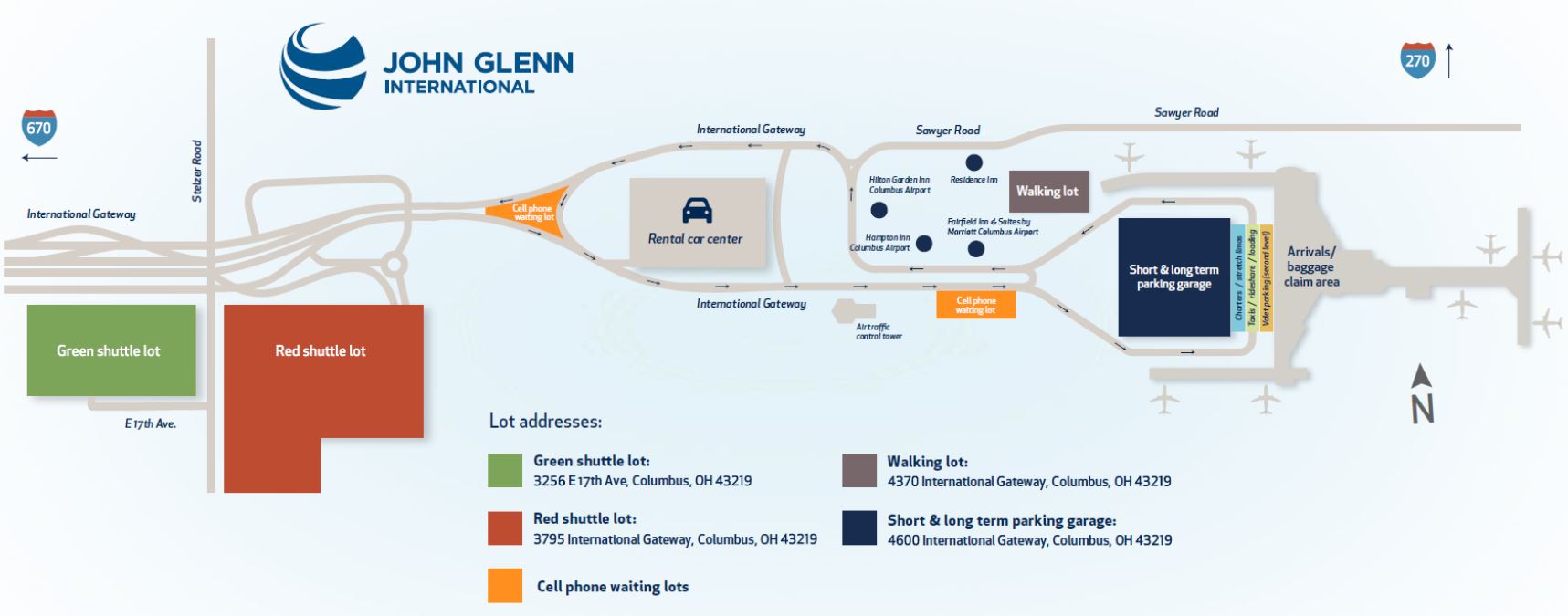 John Glenn Columbus International Airport Map John Glenn Columbus International Airport Map