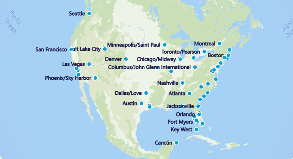 John Glenn Columbus International Airport Route Map John Glenn Columbus International Airport Route Map