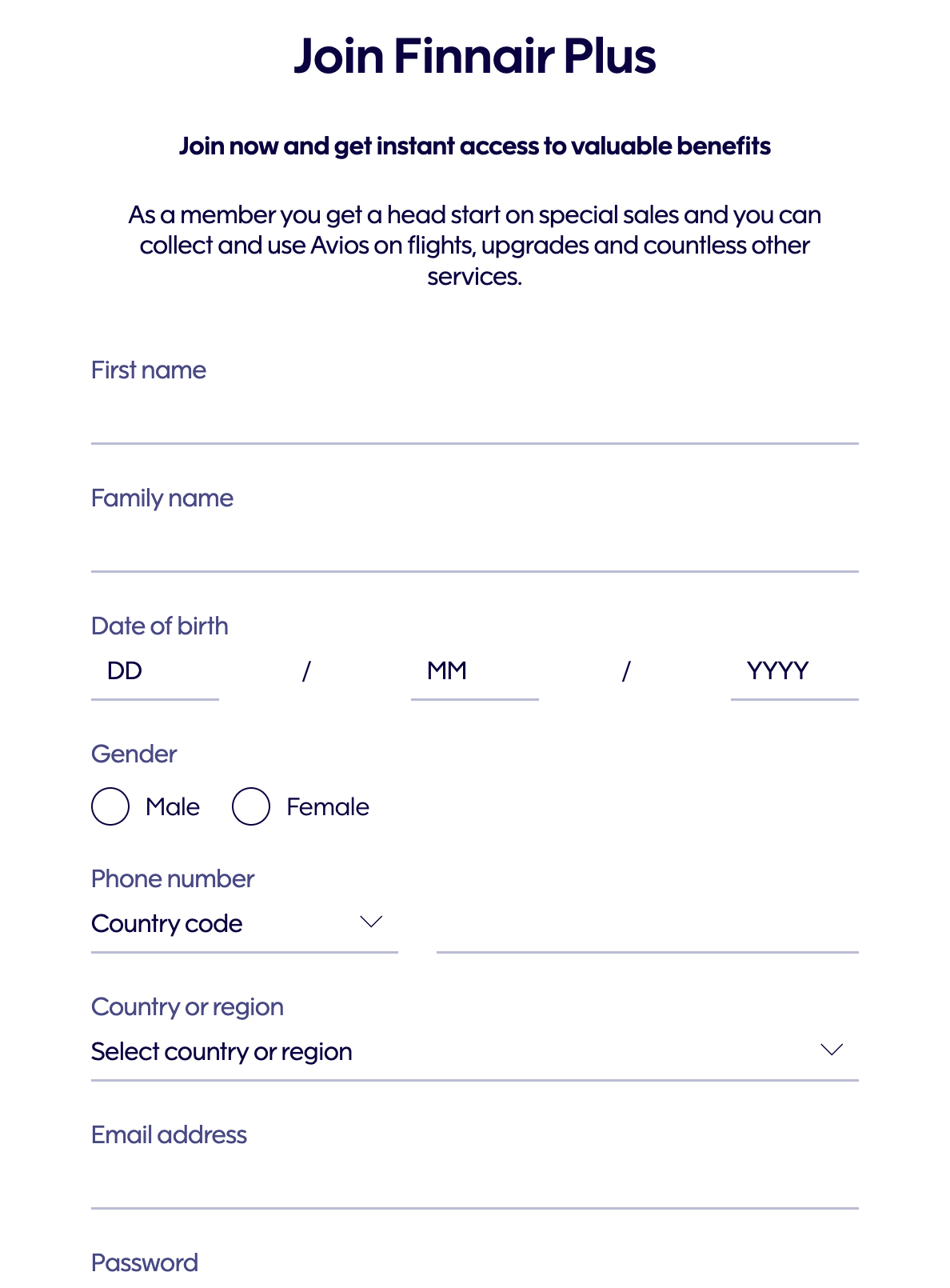 Join Finnair Plus Join Finnair Plus