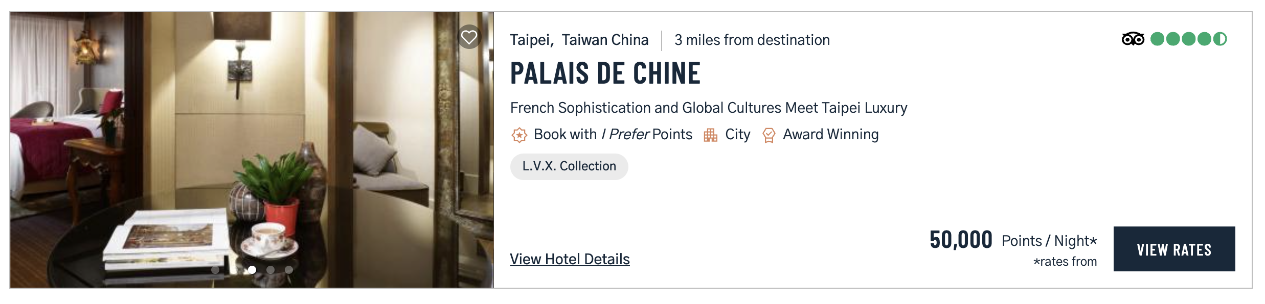 Palais De Chine I Prefer points rate Palais De Chine I Prefer points rate