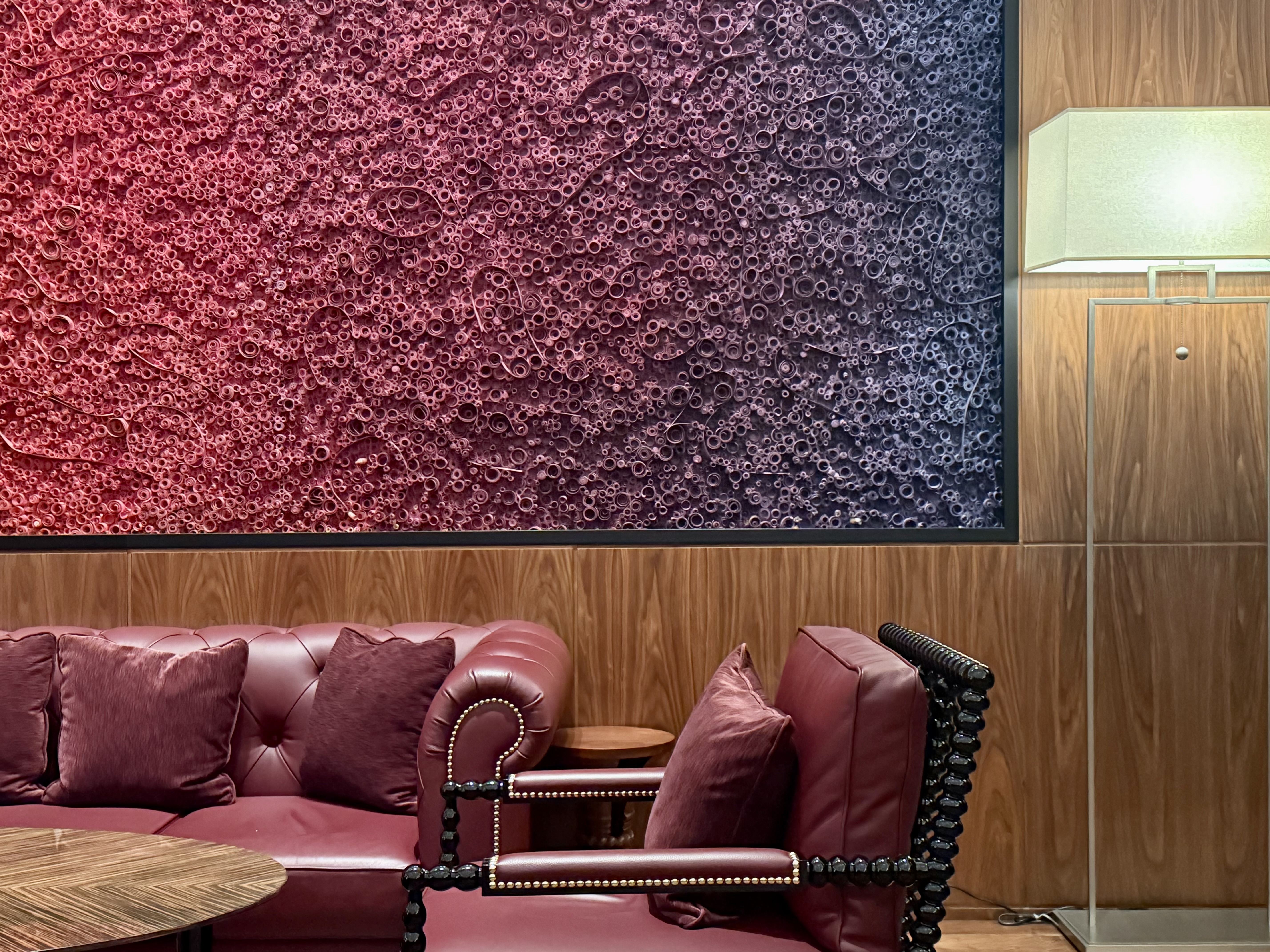 Park Hyatt London River Thames Nine Elms Lounge purple