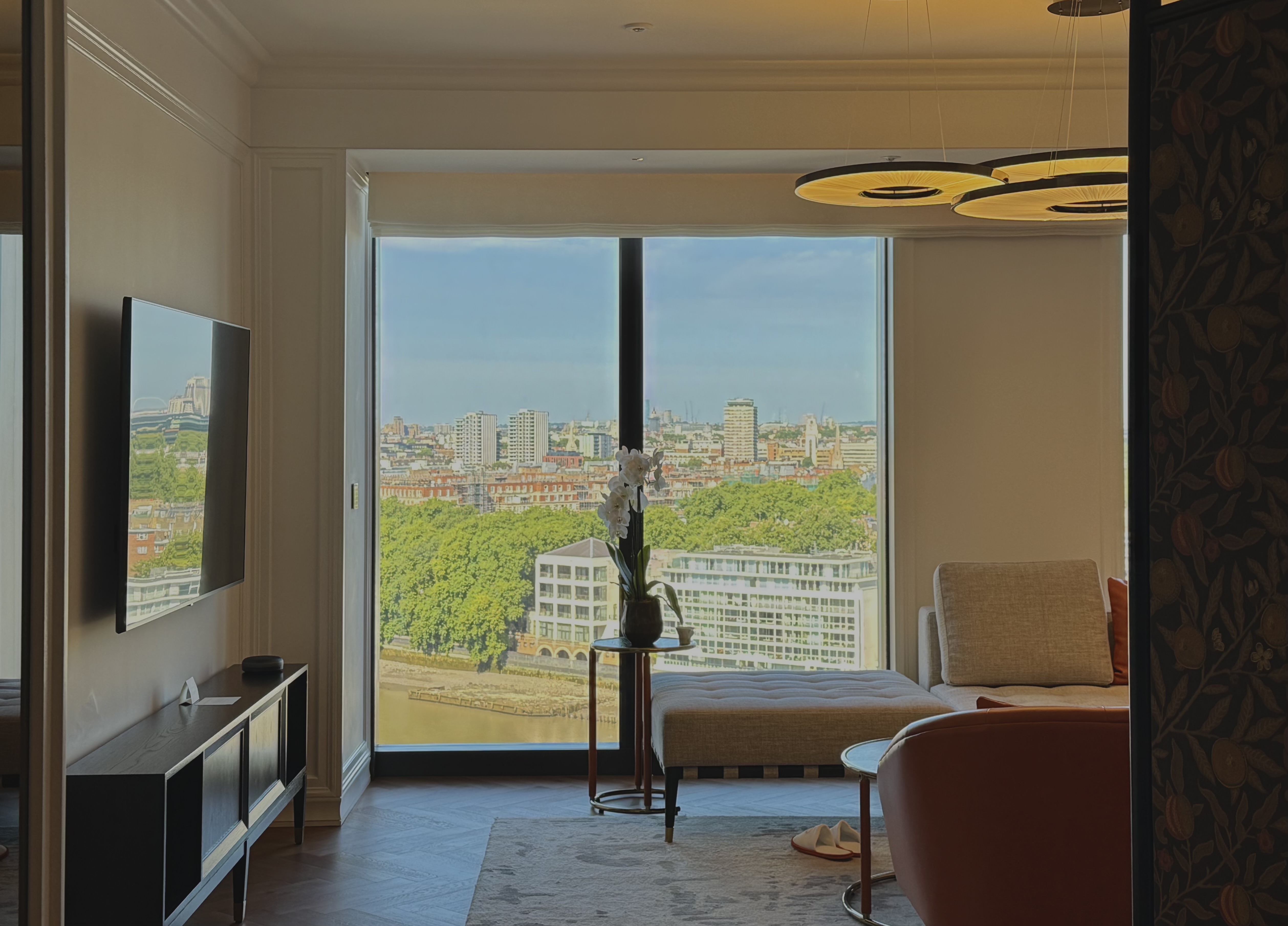 Park Hyatt London River Thames view on entering room Park Hyatt London River Thames view on entering room