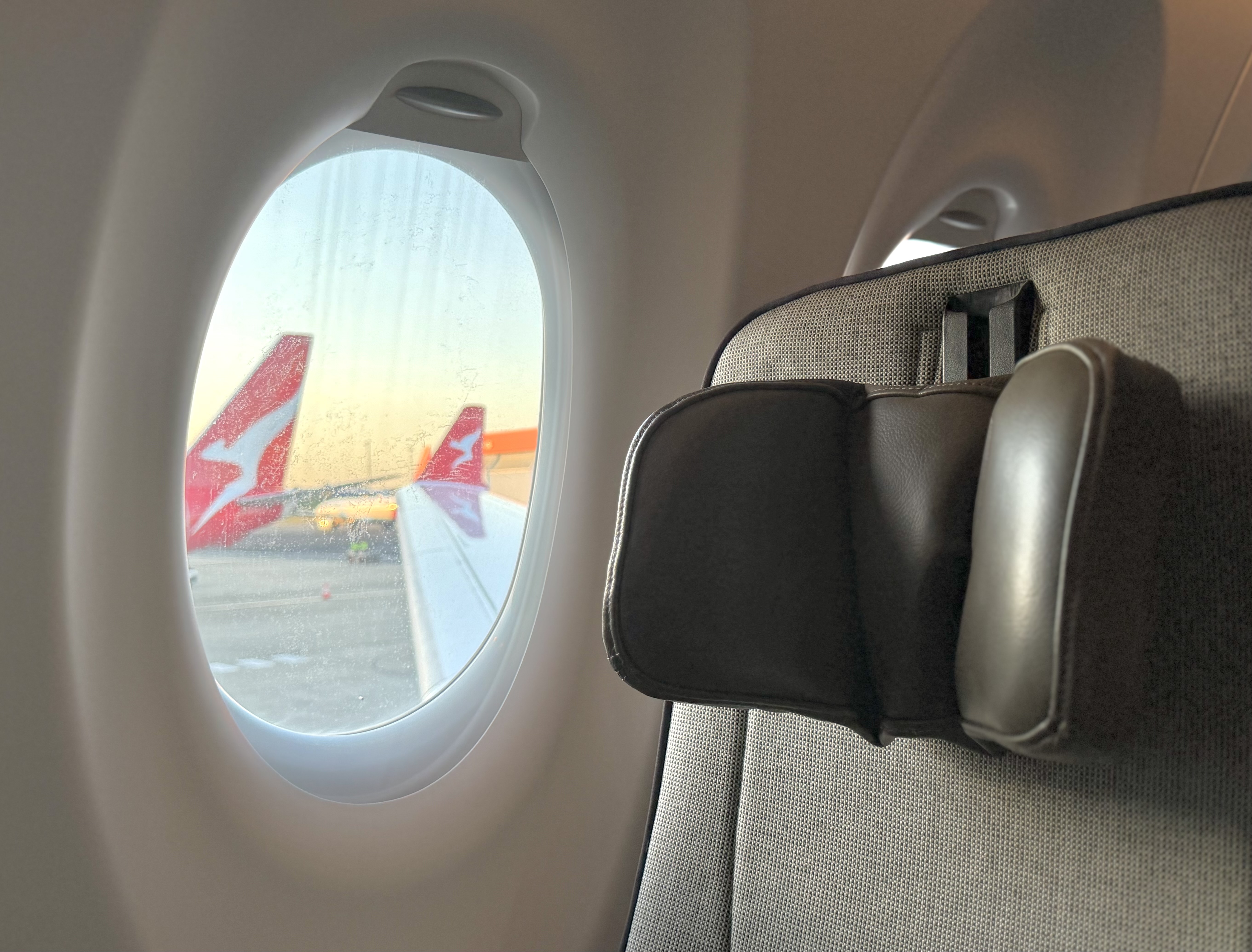 Qantas Airbus A220 economy headrest Qantas Airbus A220 economy headrest
