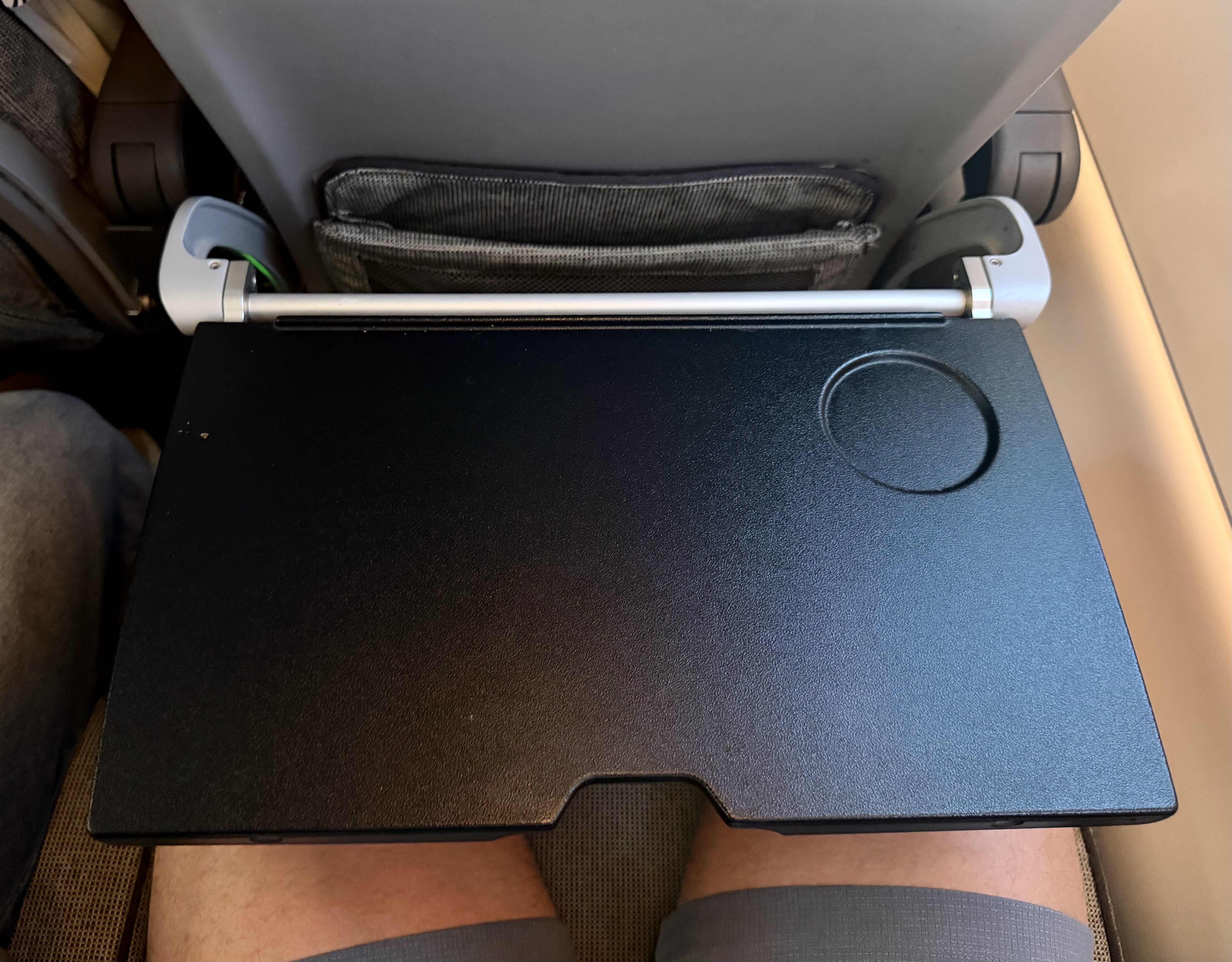 Qantas Airbus A220 economy tray table Qantas Airbus A220 economy tray table