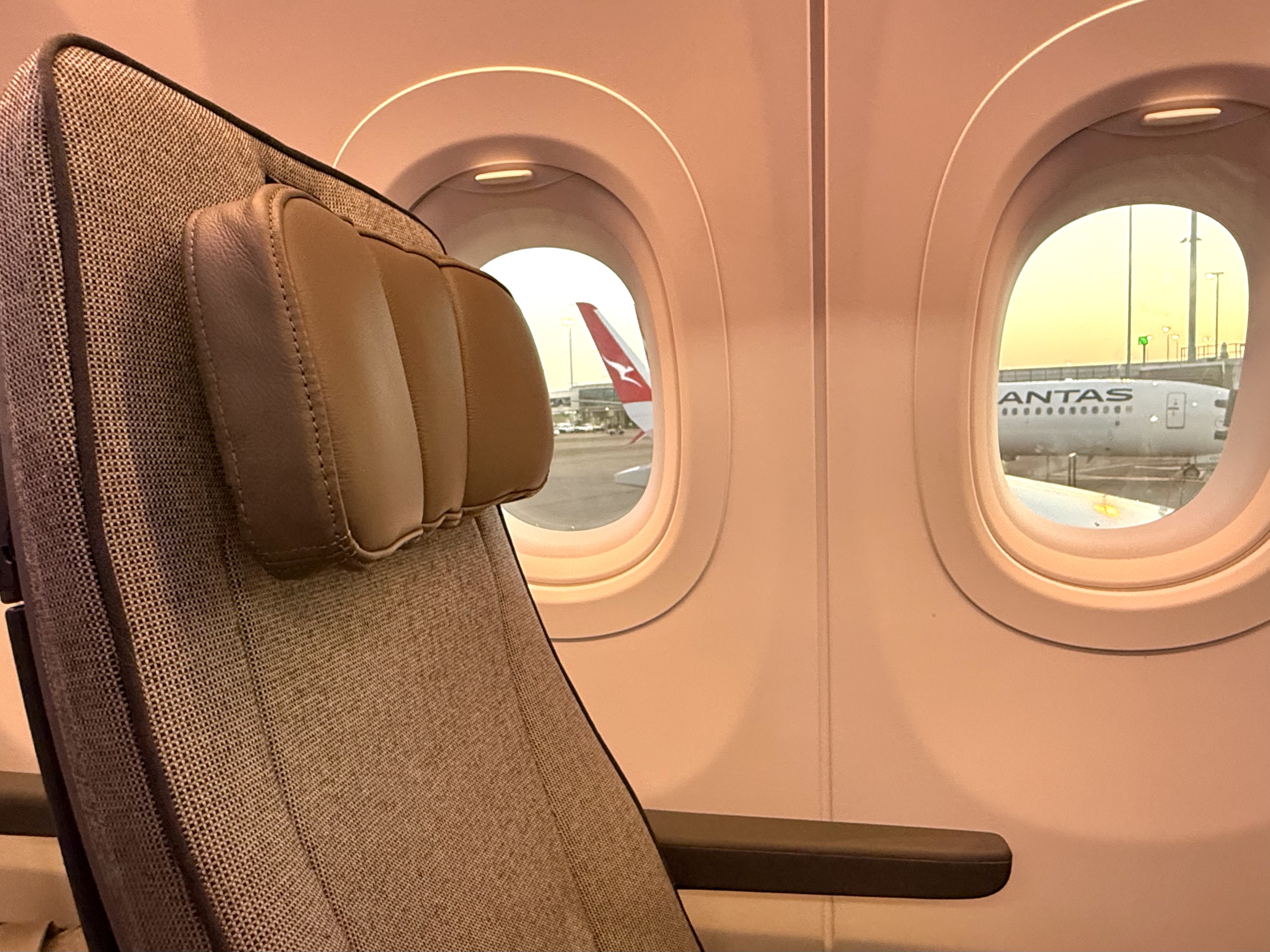 Qantas Airbus A321XLR economy seat headrest