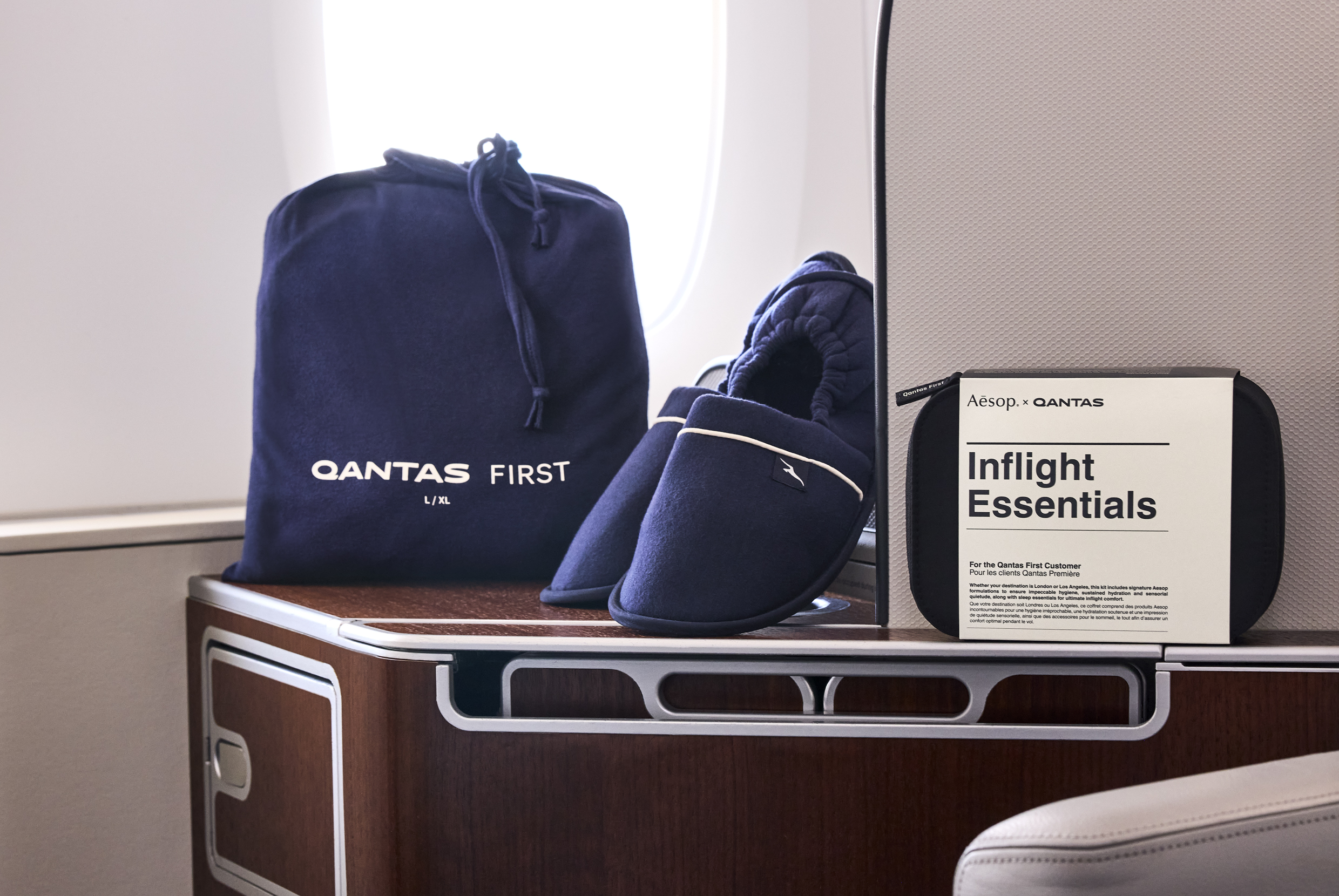 Qantas First Pajamas Aesop Amenity Kit