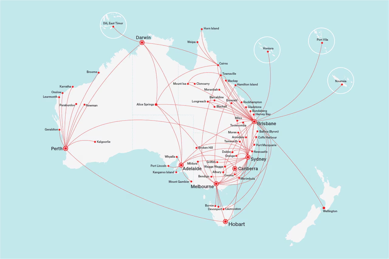 QantasLink route network QantasLink route network