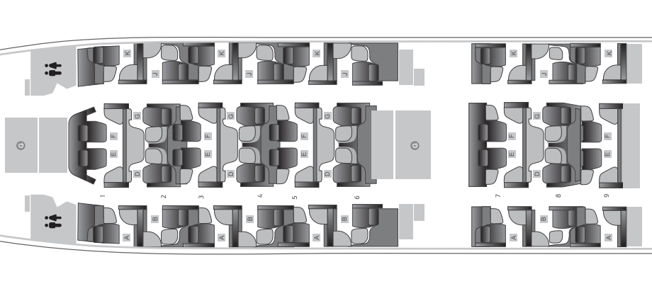 Qatar Airways A350 900 Qsuite seat map Qatar Airways A350 900 Qsuite seat map