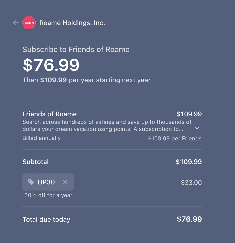 Roame Promo Code UP30