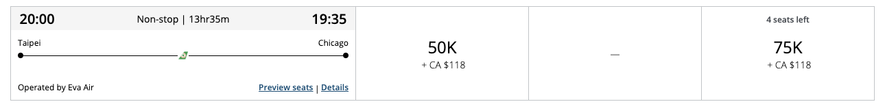 TPE ORD 75K Aeroplan business class TPE ORD 75K Aeroplan business class