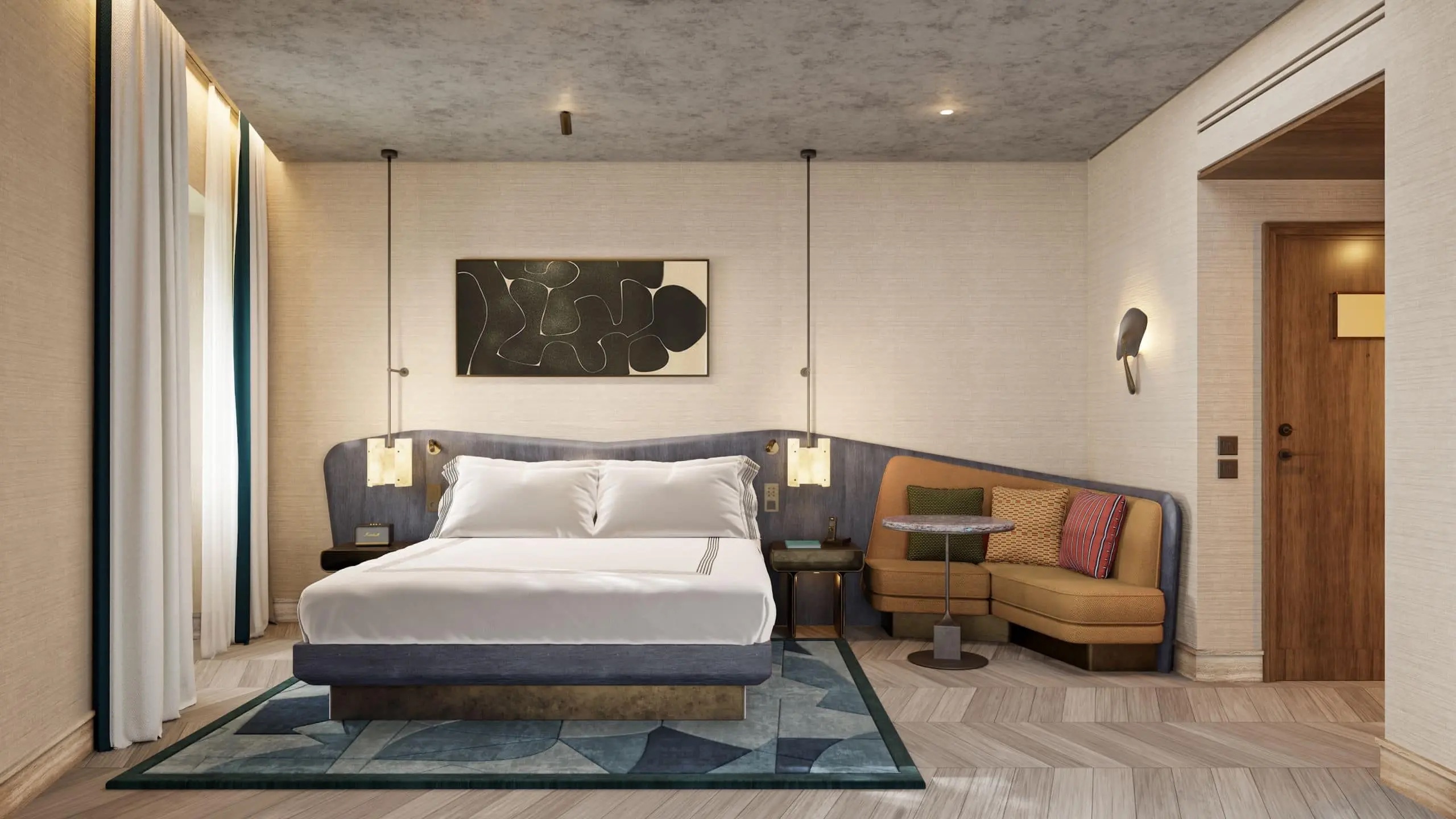 Thompson Rome King Bed Guest Room
