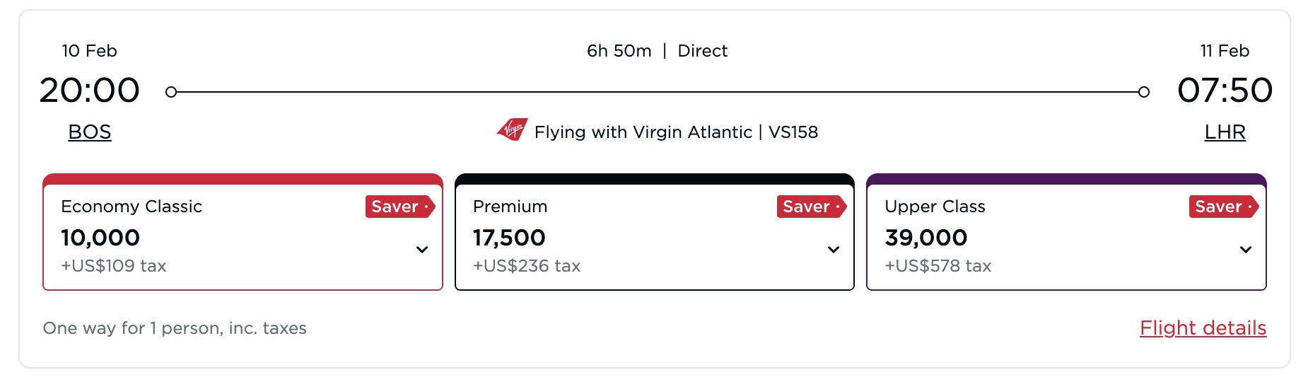 Virgin Atlantic BOS LHR Virgin Atlantic BOS LHR