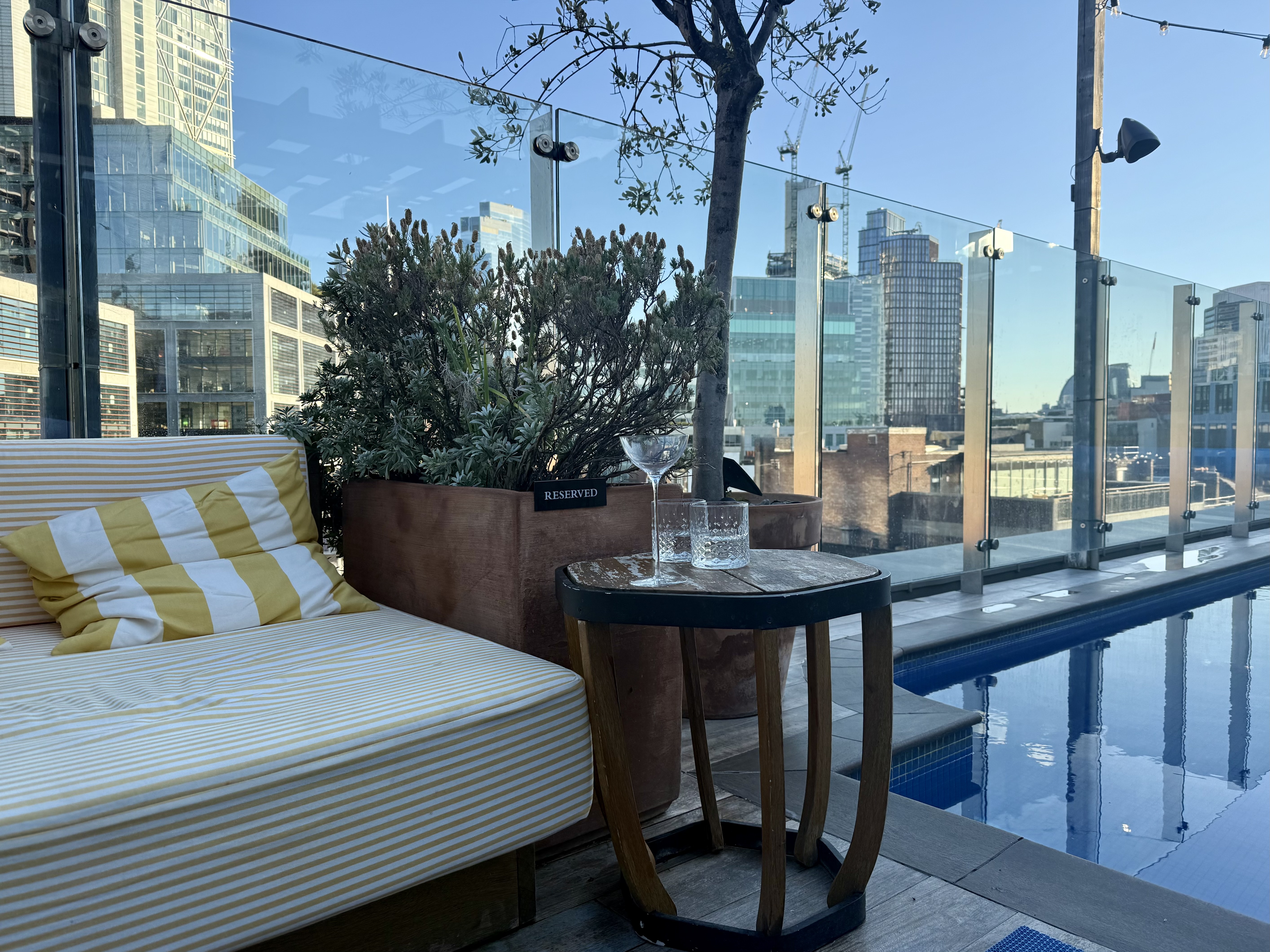 Virgin Hotels London Shoreditch pool seating Virgin Hotels London Shoreditch pool seating