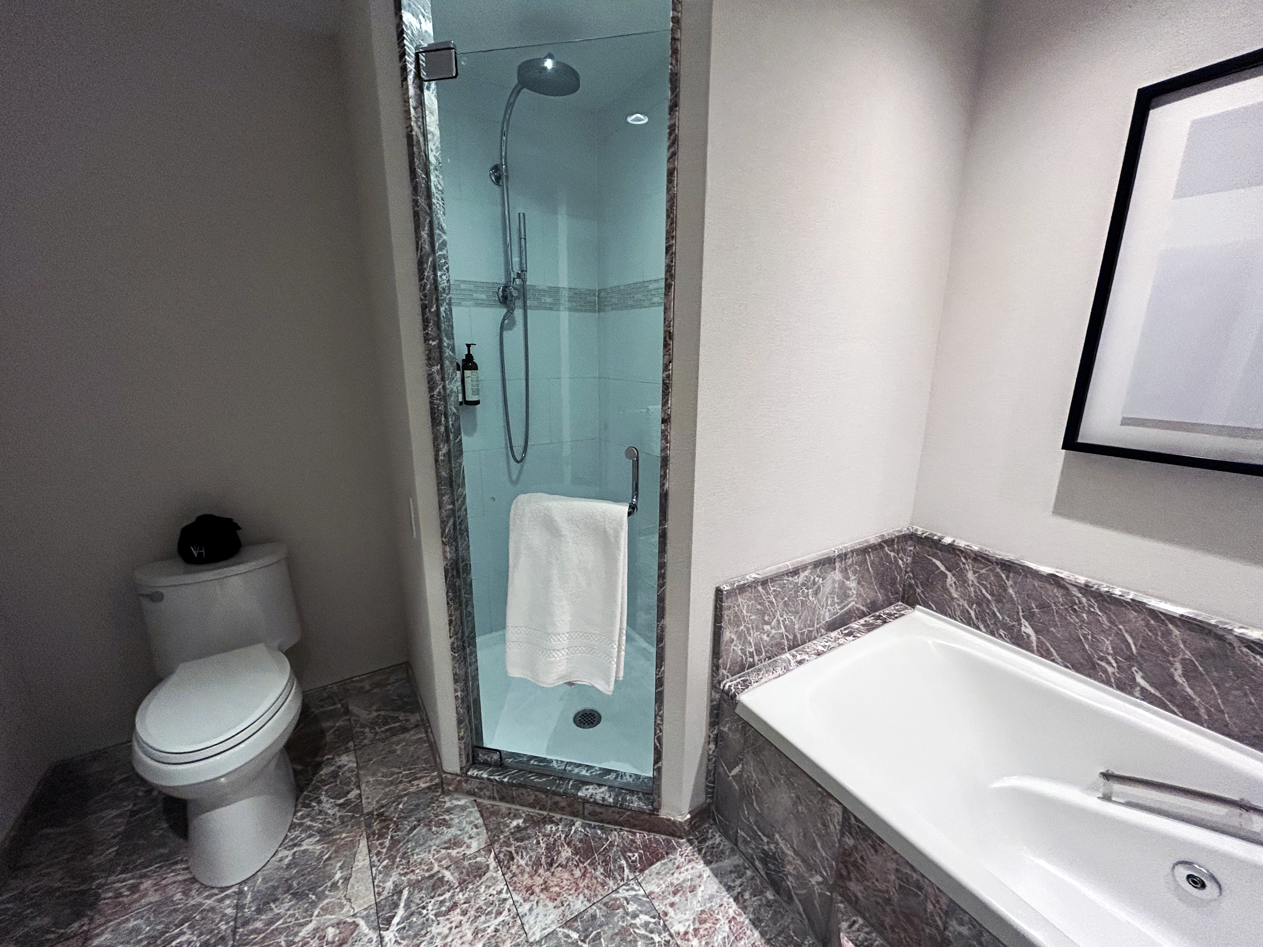 Vogue Hotel Hilton Montreal double bed deluxe toilet