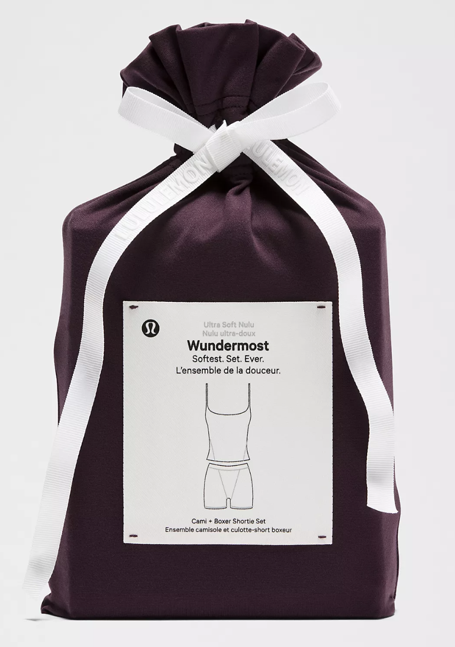 lululemon cami boxer set bag
