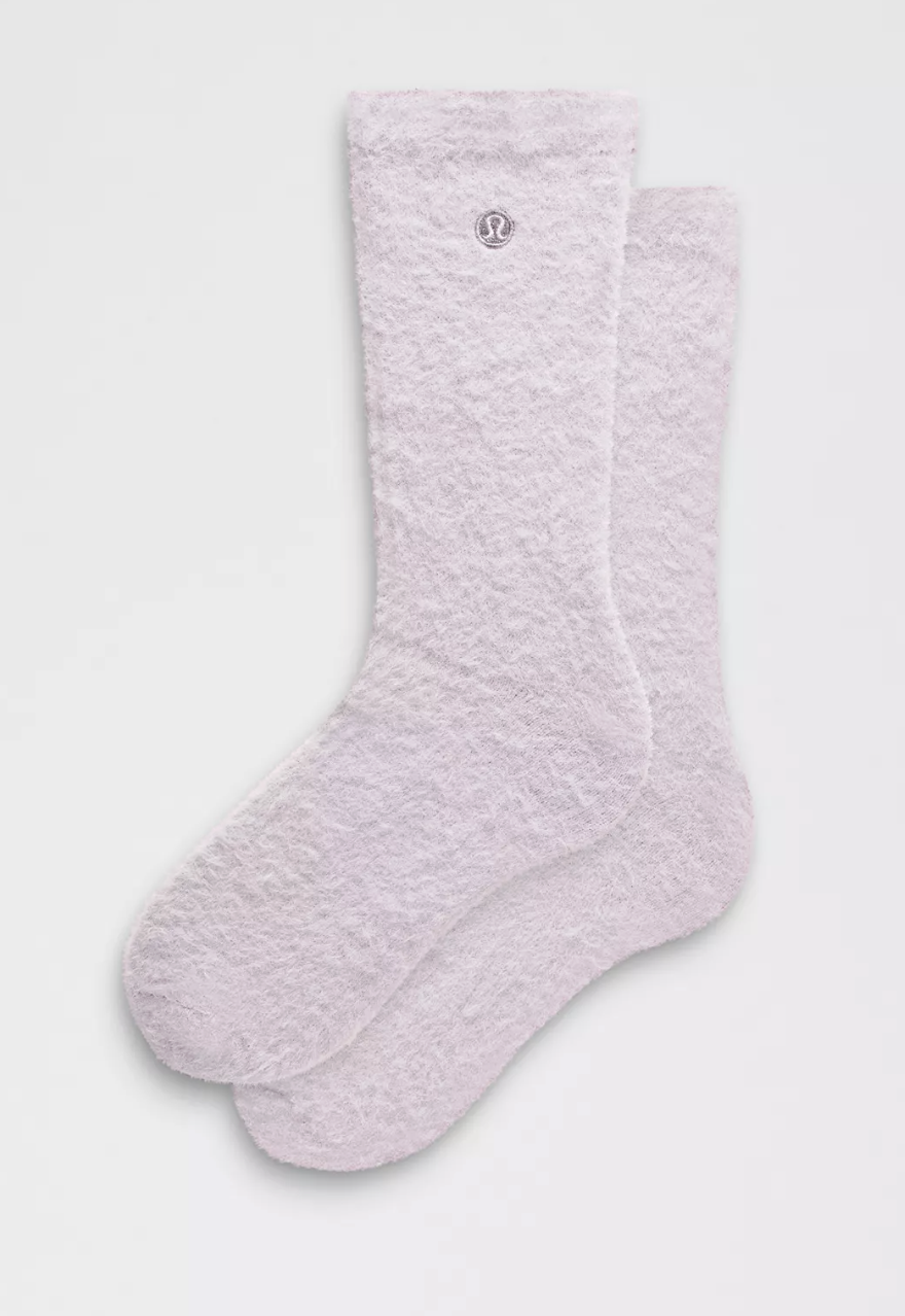 lululemon fuzzy crew socks