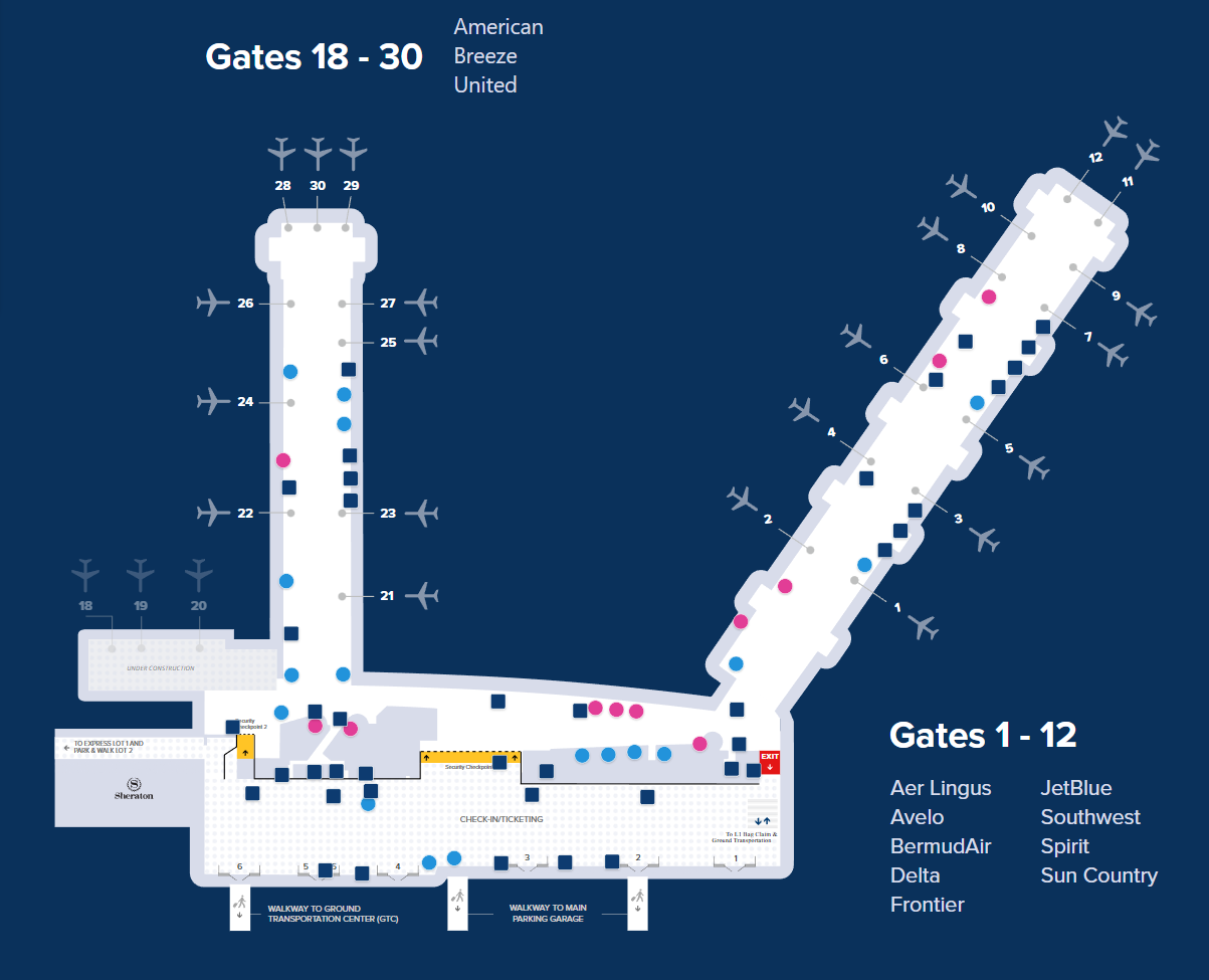 Bradley International Airport Map