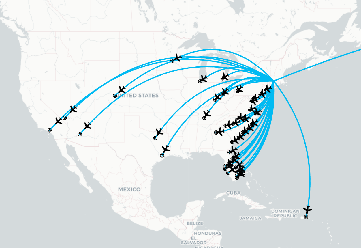 Bradley International Airport Route Map