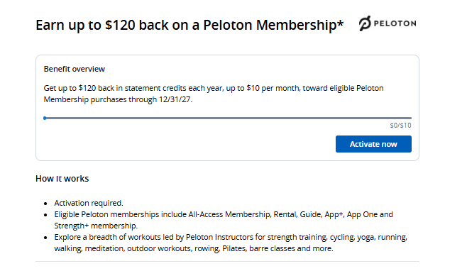 Chase Sapphire Reserve card Peloton membership credit Chase Sapphire Reserve card Peloton membership credit