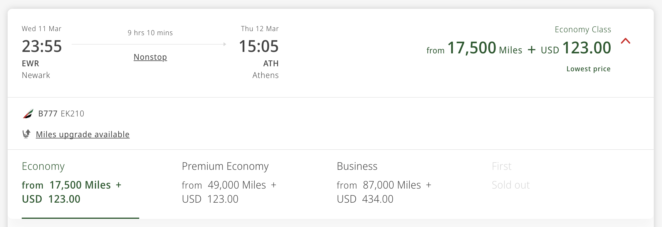 Emirates Redemption Rates