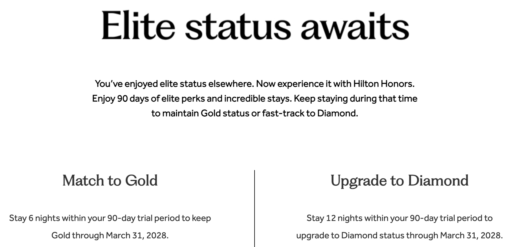 Hilton status challenge requirements 2026 Hilton status challenge requirements 2026