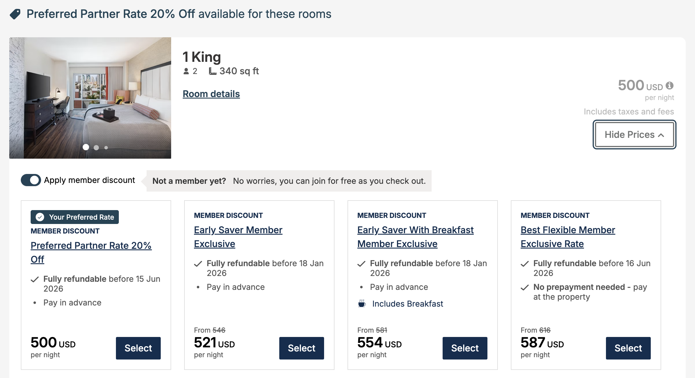 Hotel Indigo San Diego Gaslamp Visa discount rate