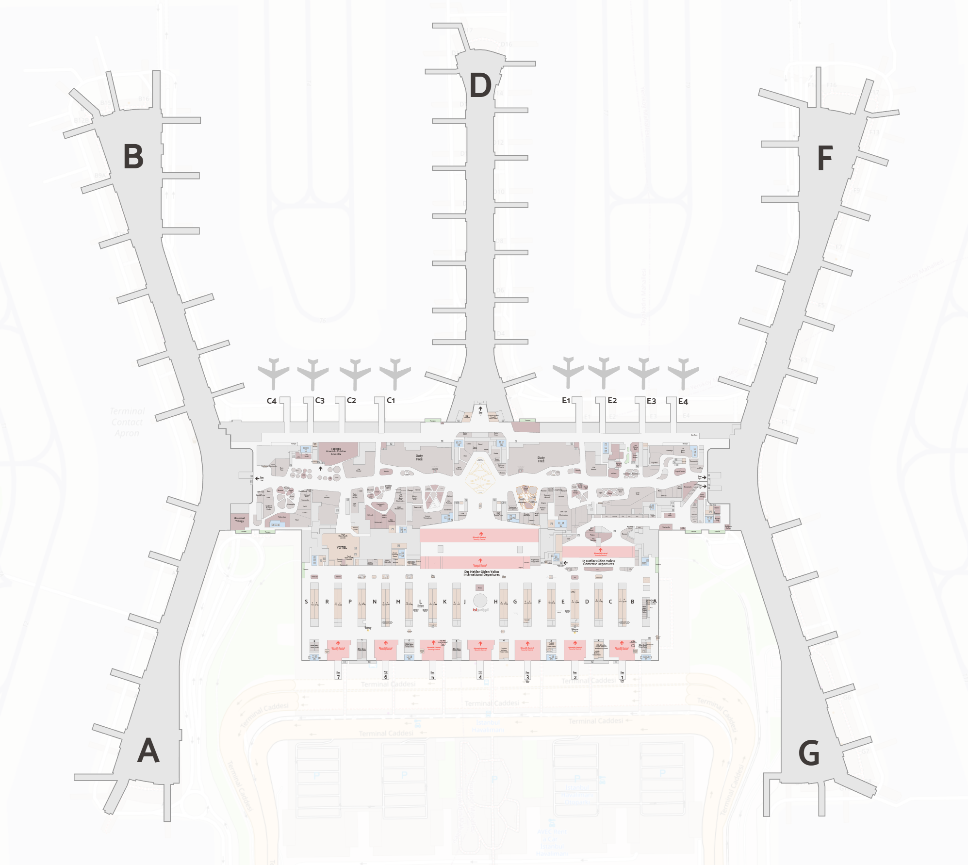 Istanbul Airport Map Istanbul Airport Map
