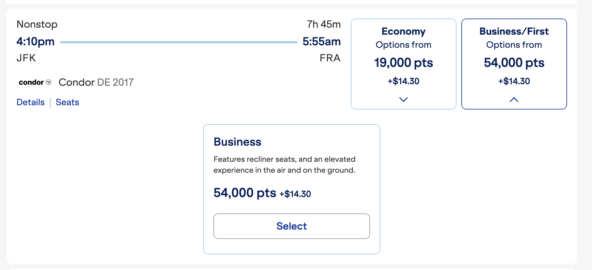 JetBlue Condor Redemption