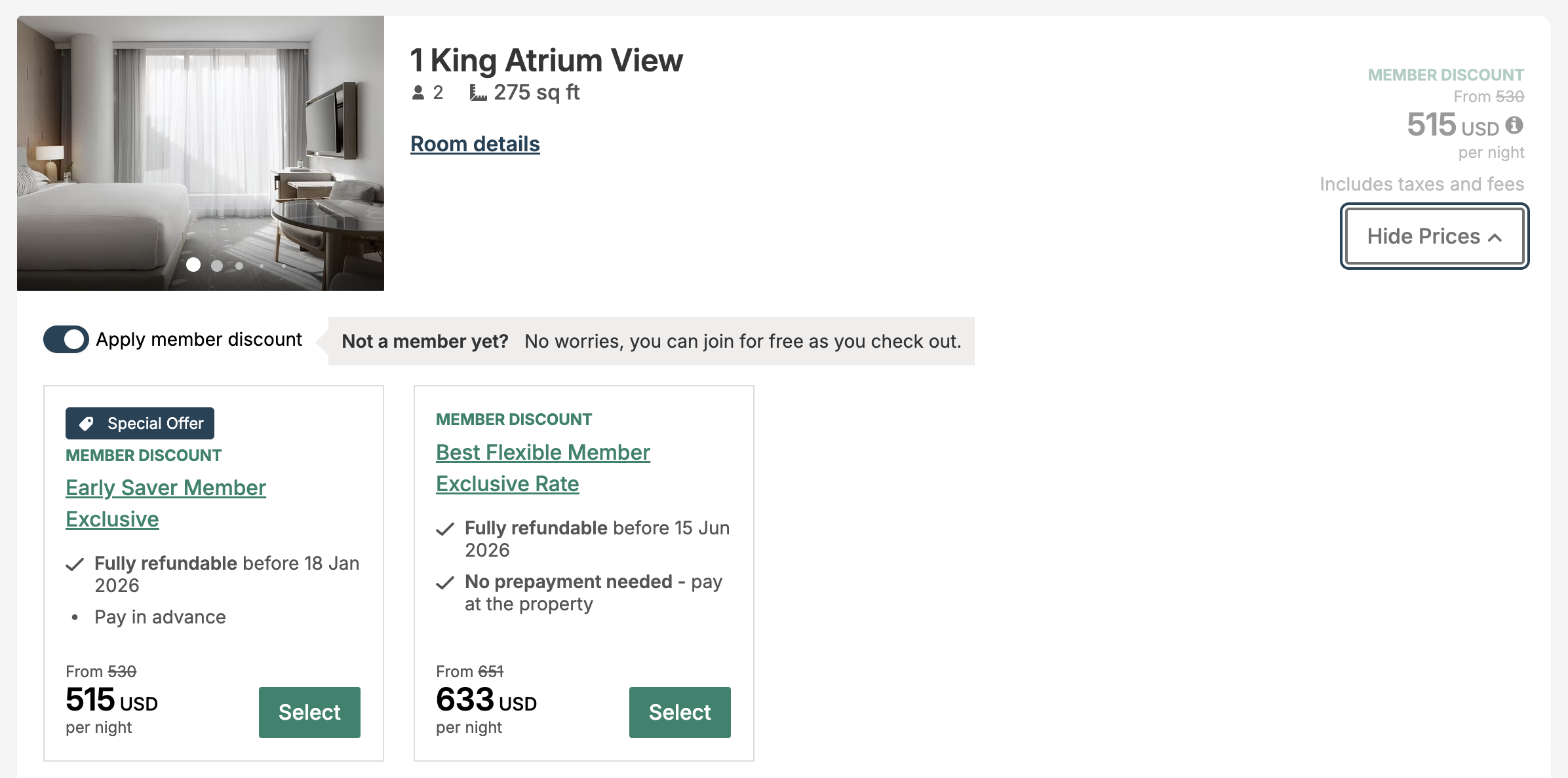 Kimpton Palomar South Beach Visa discount rate