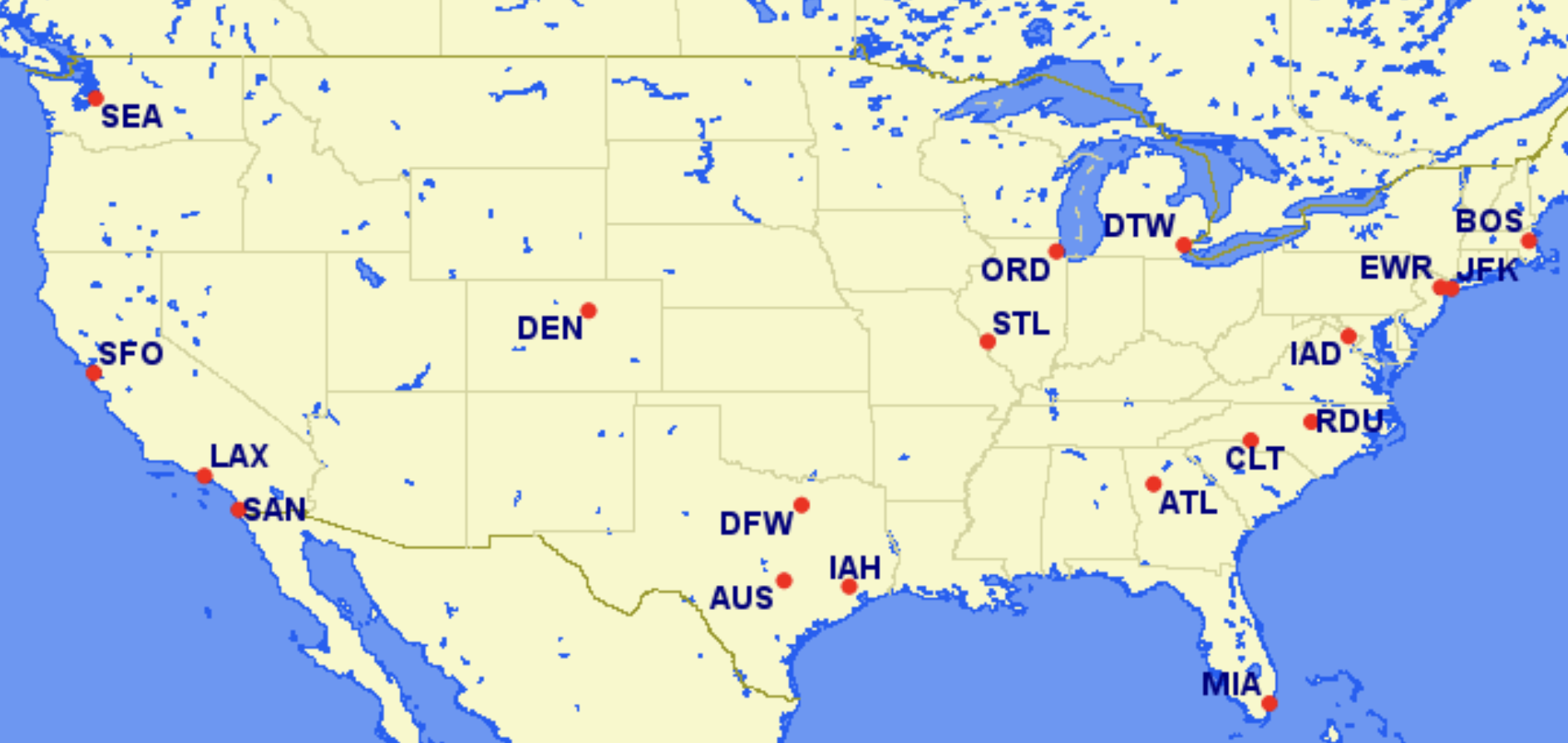 Lufthansa airports USA