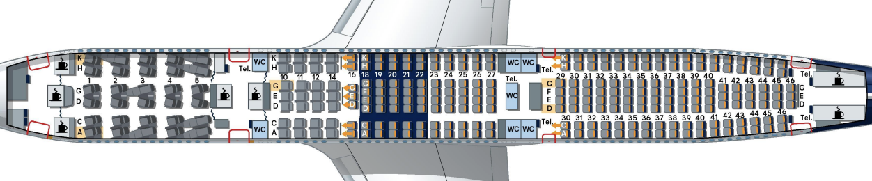Lufthansa seat map A340 300