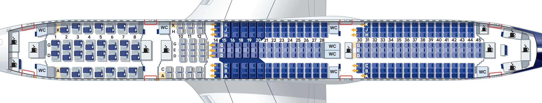 Lufthansa seat map A350 900 Layout 3