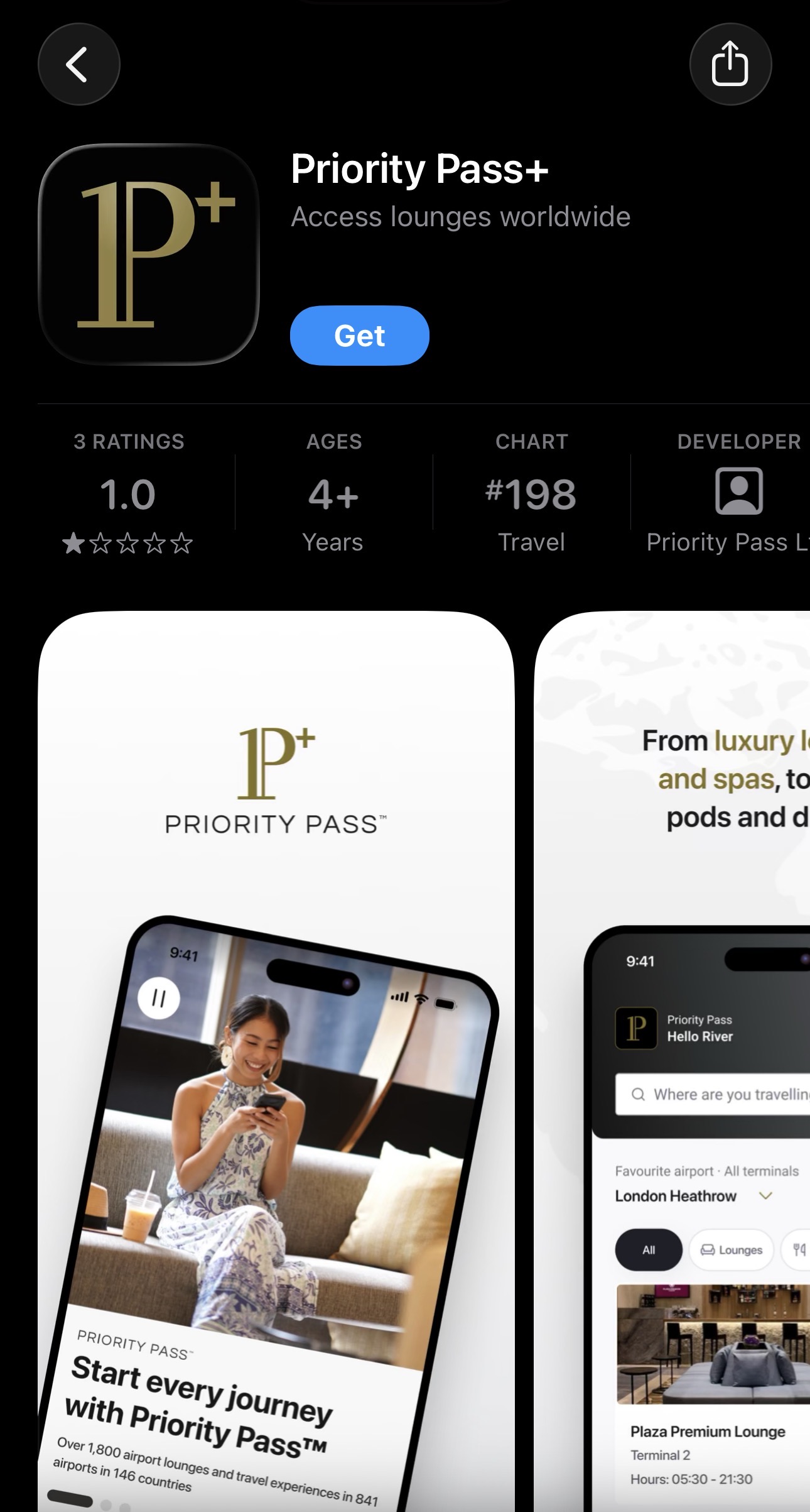 Screenshot Priority Pass App