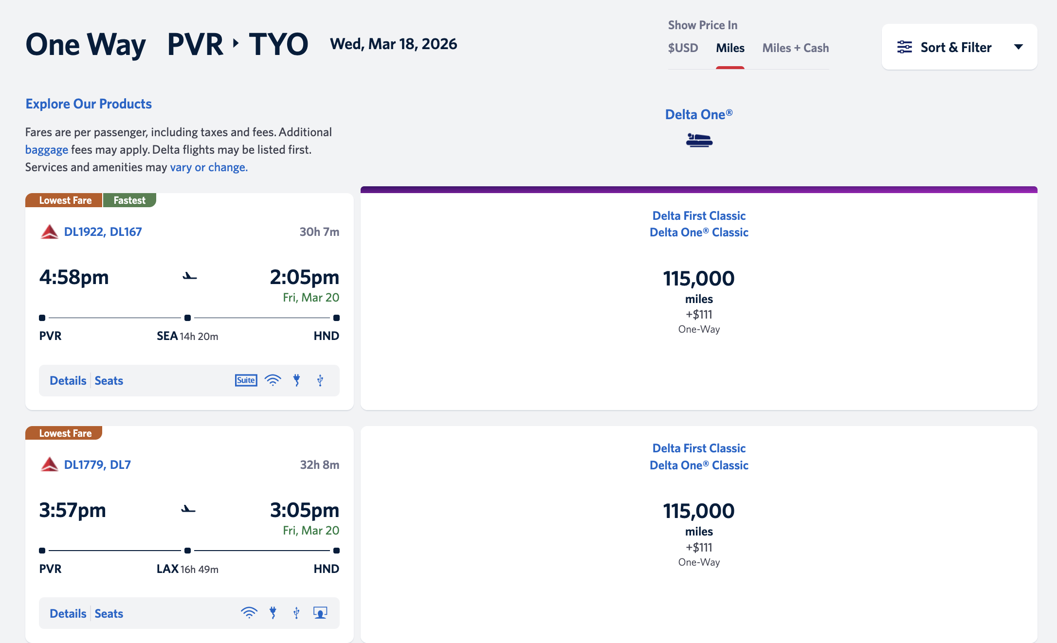 Puerto Vallarta to Tokyo Delta redemption