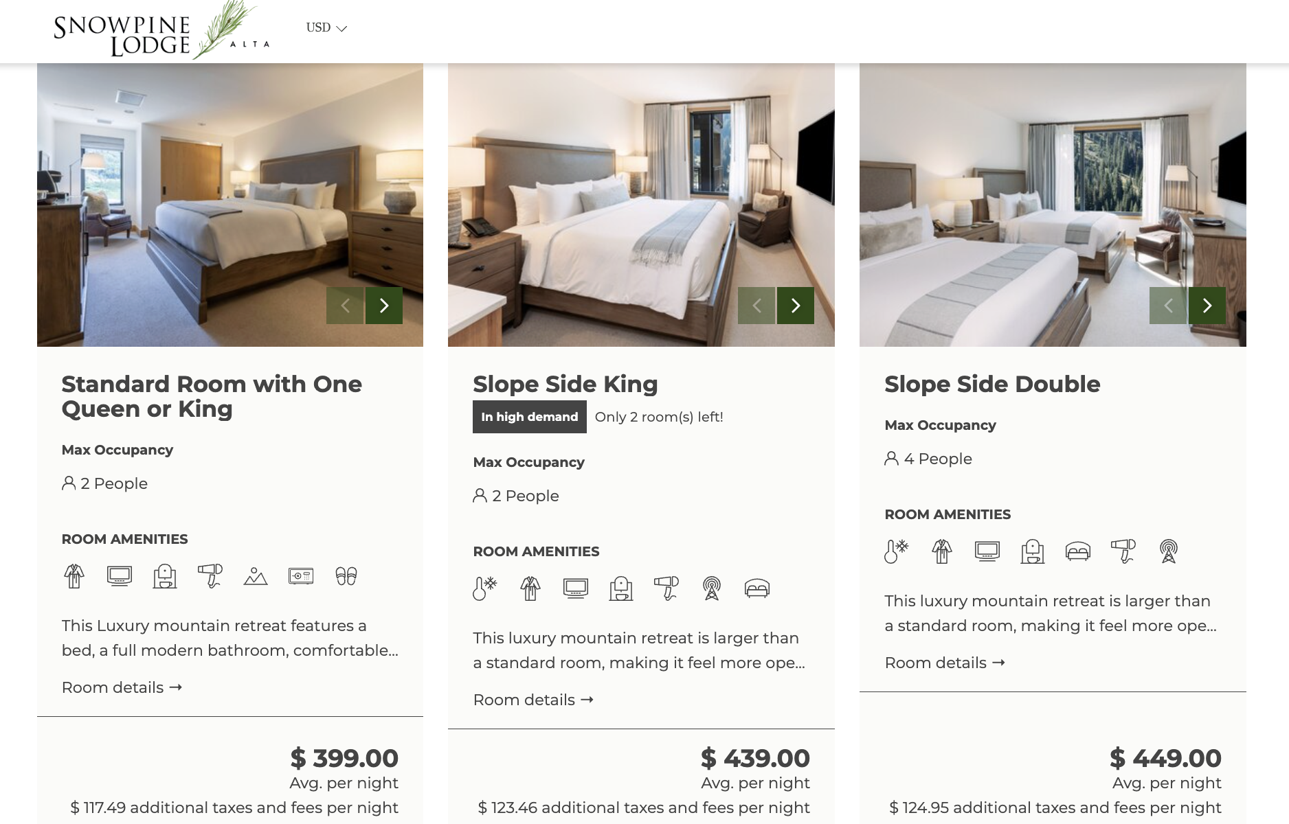 Snowpine Lodge Rates