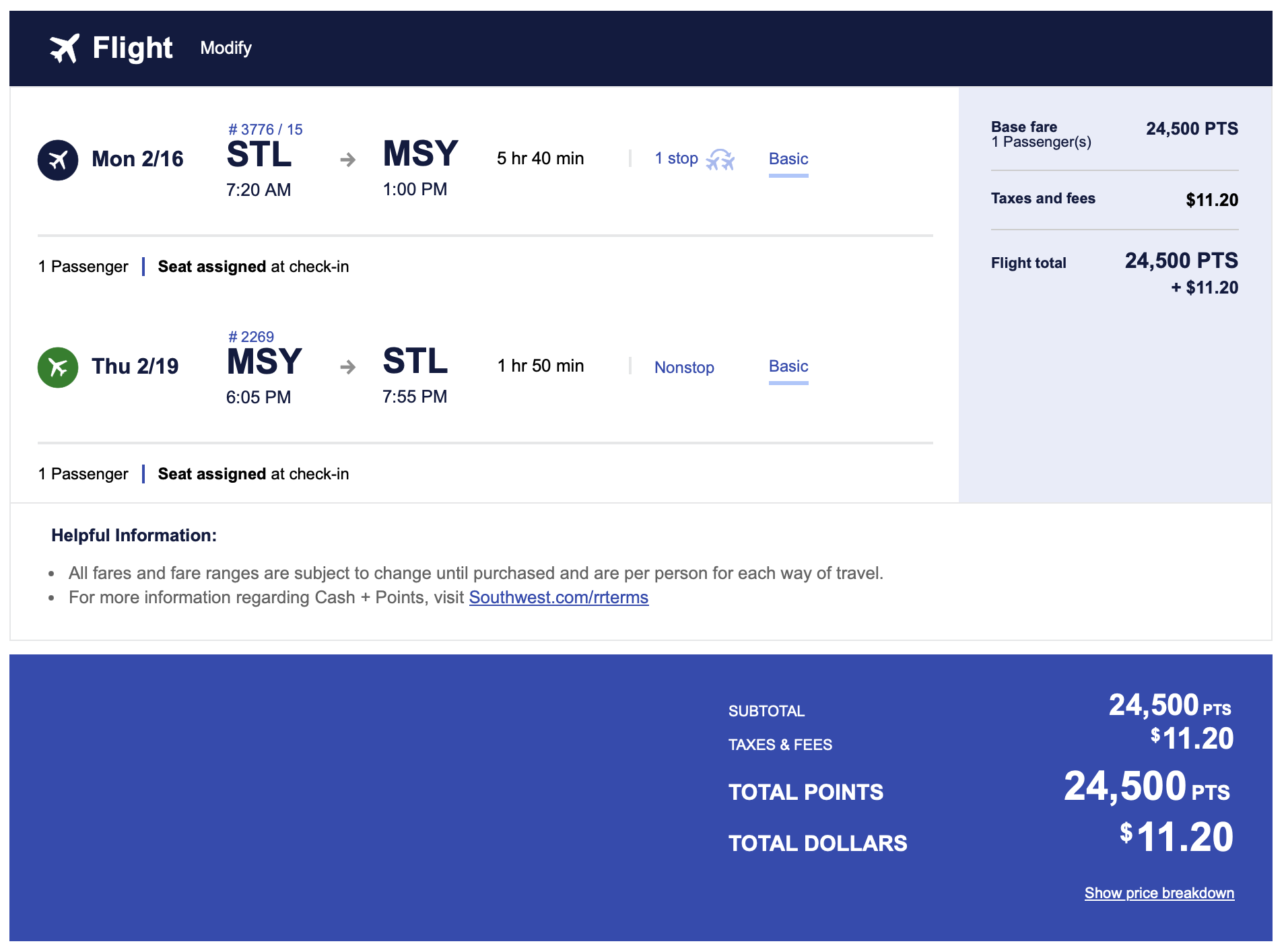 Southwest St. Louis to New Orleans Southwest St. Louis to New Orleans
