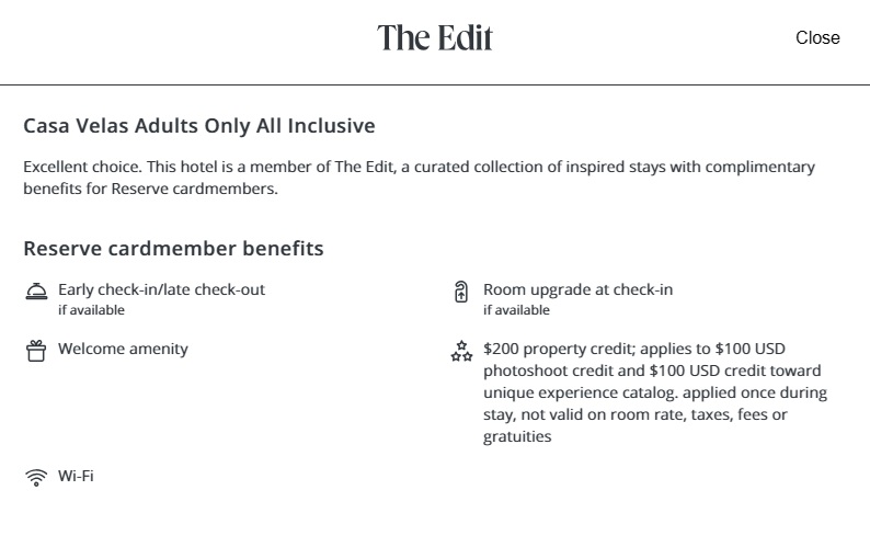 The Edit All Inclusive Amenities
