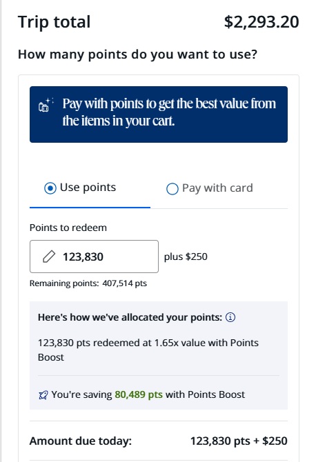 The Edit All Inclusive Points and Cash