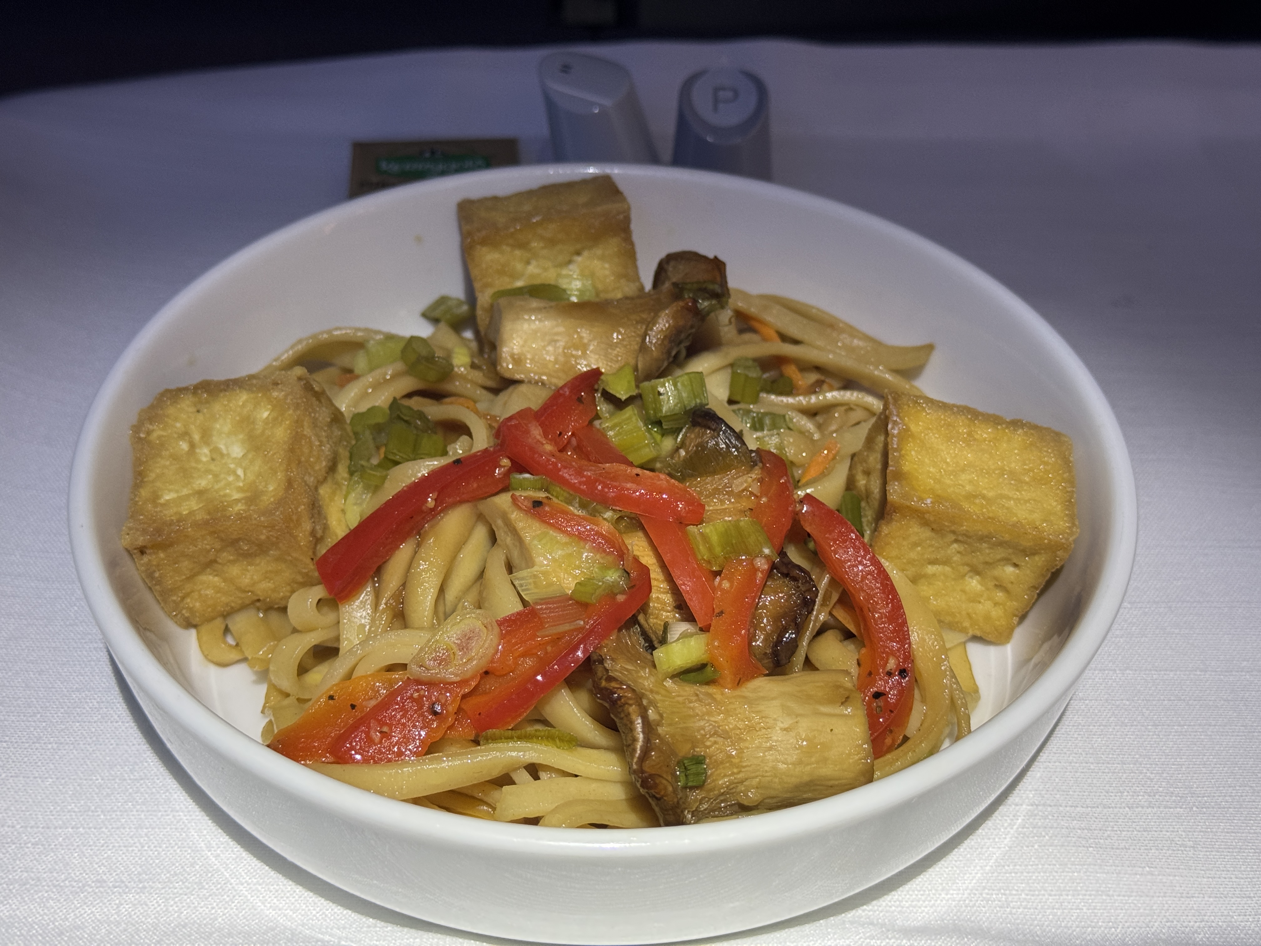 AA Flagship Suite Business Class asian noodles