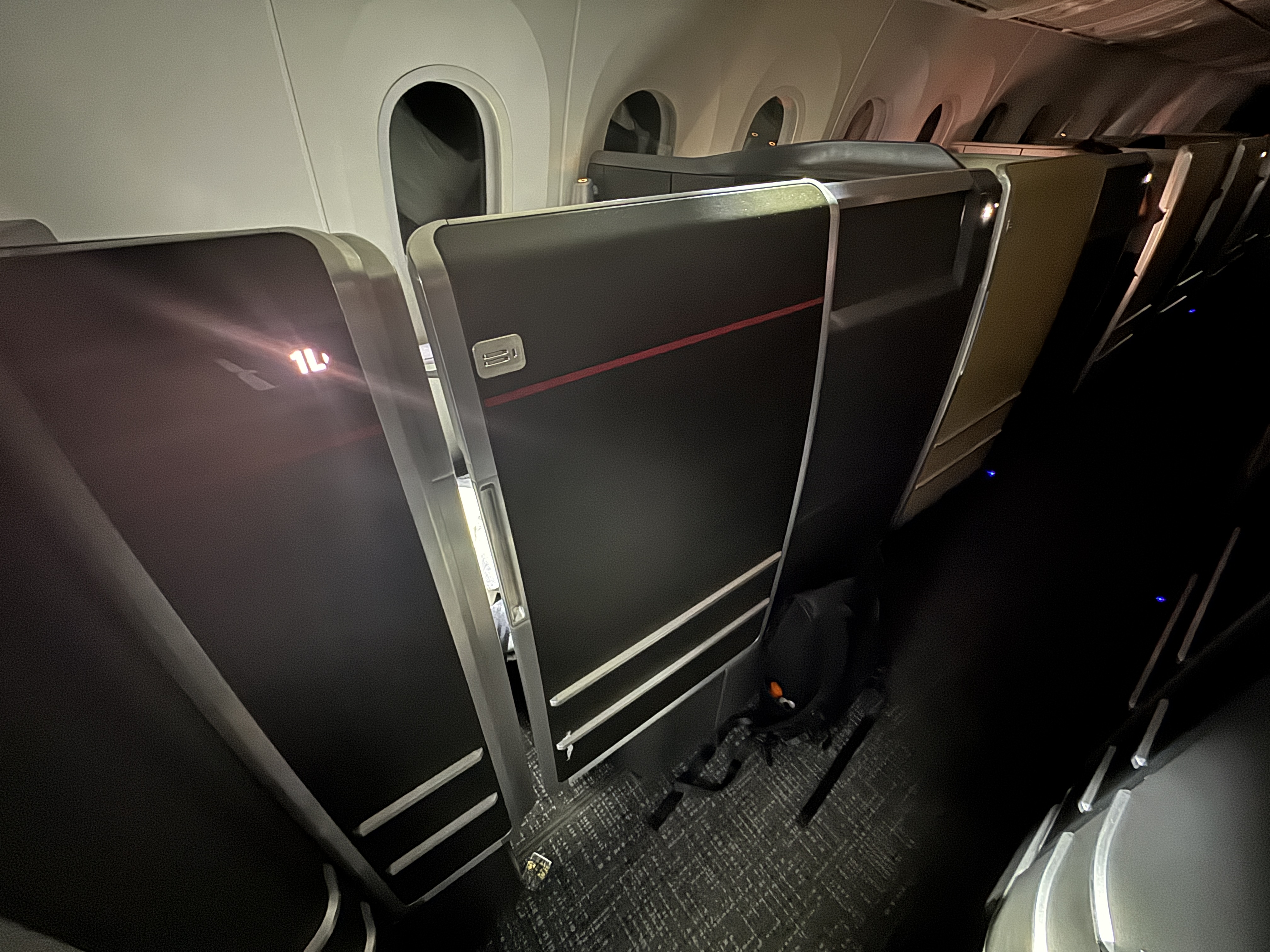 AA Flagship Suite Business Class privacy sliding door