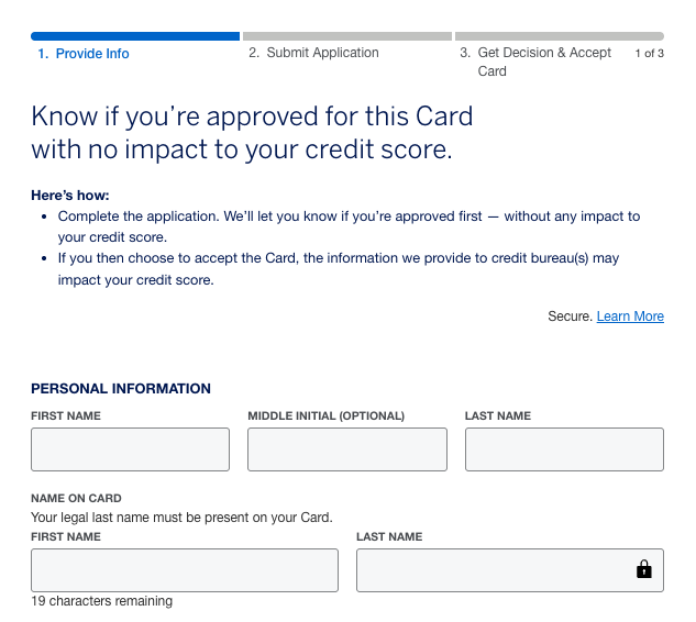 Amex Blue Cash Everyday card application form Amex Blue Cash Everyday card application form