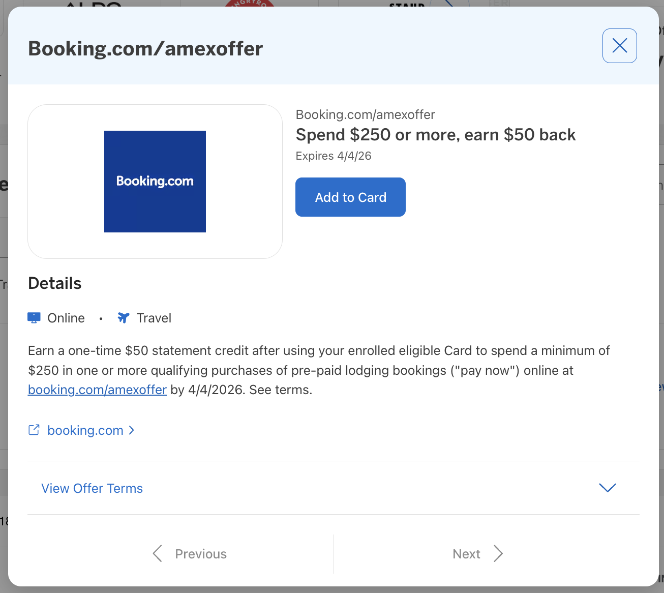 Amex Offer Booking.com February 2026 Amex Offer Booking.com February 2026