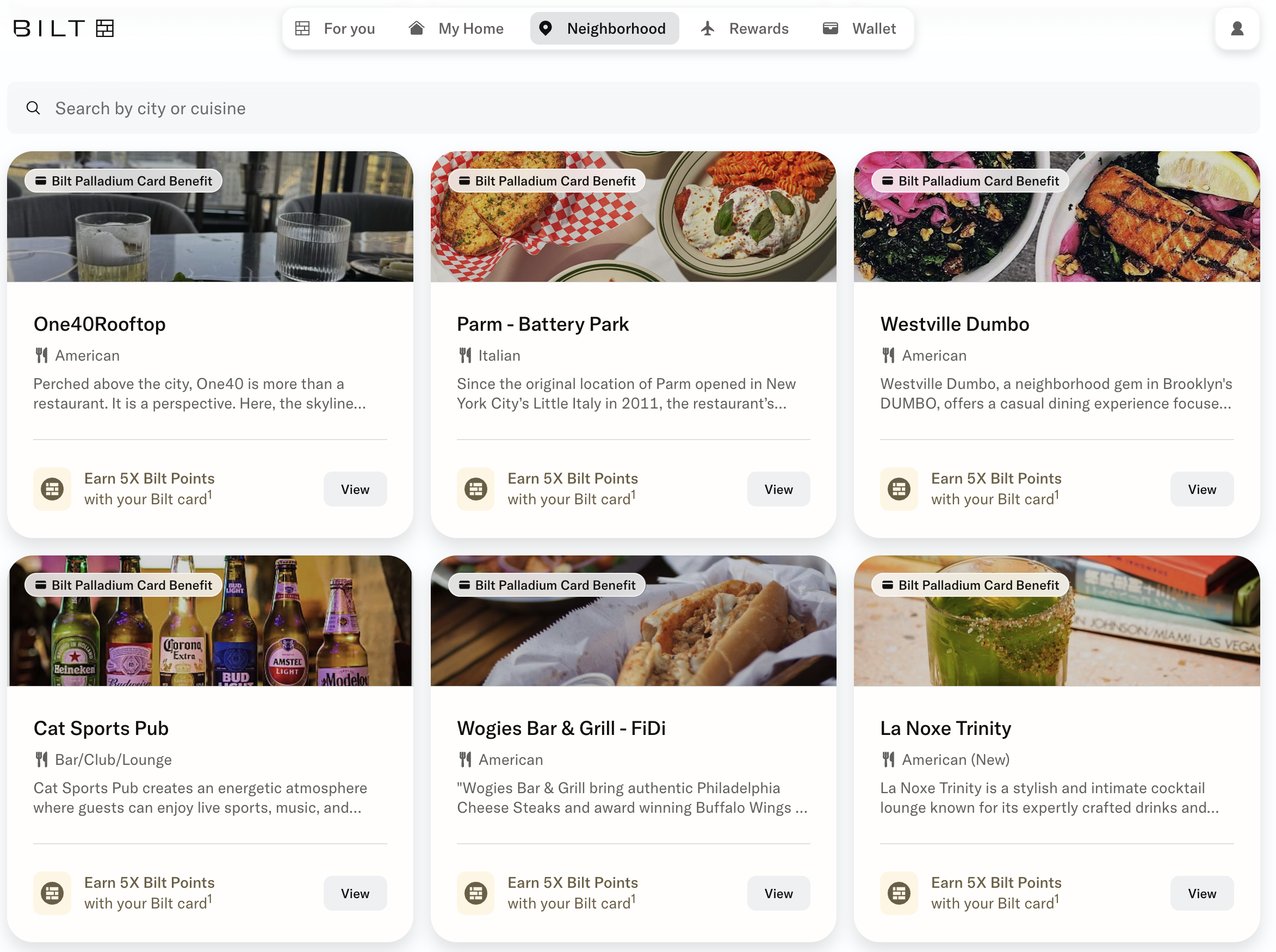 Bilt Dining restaurants Bilt Dining restaurants