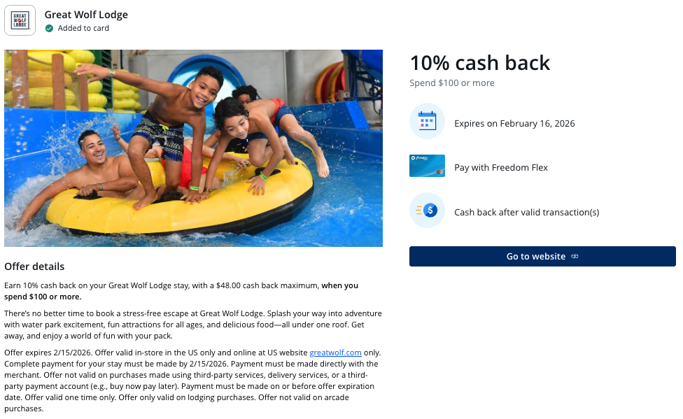 Chase Offer Great Wolf Lodge February 2026 Chase Offer Great Wolf Lodge February 2026